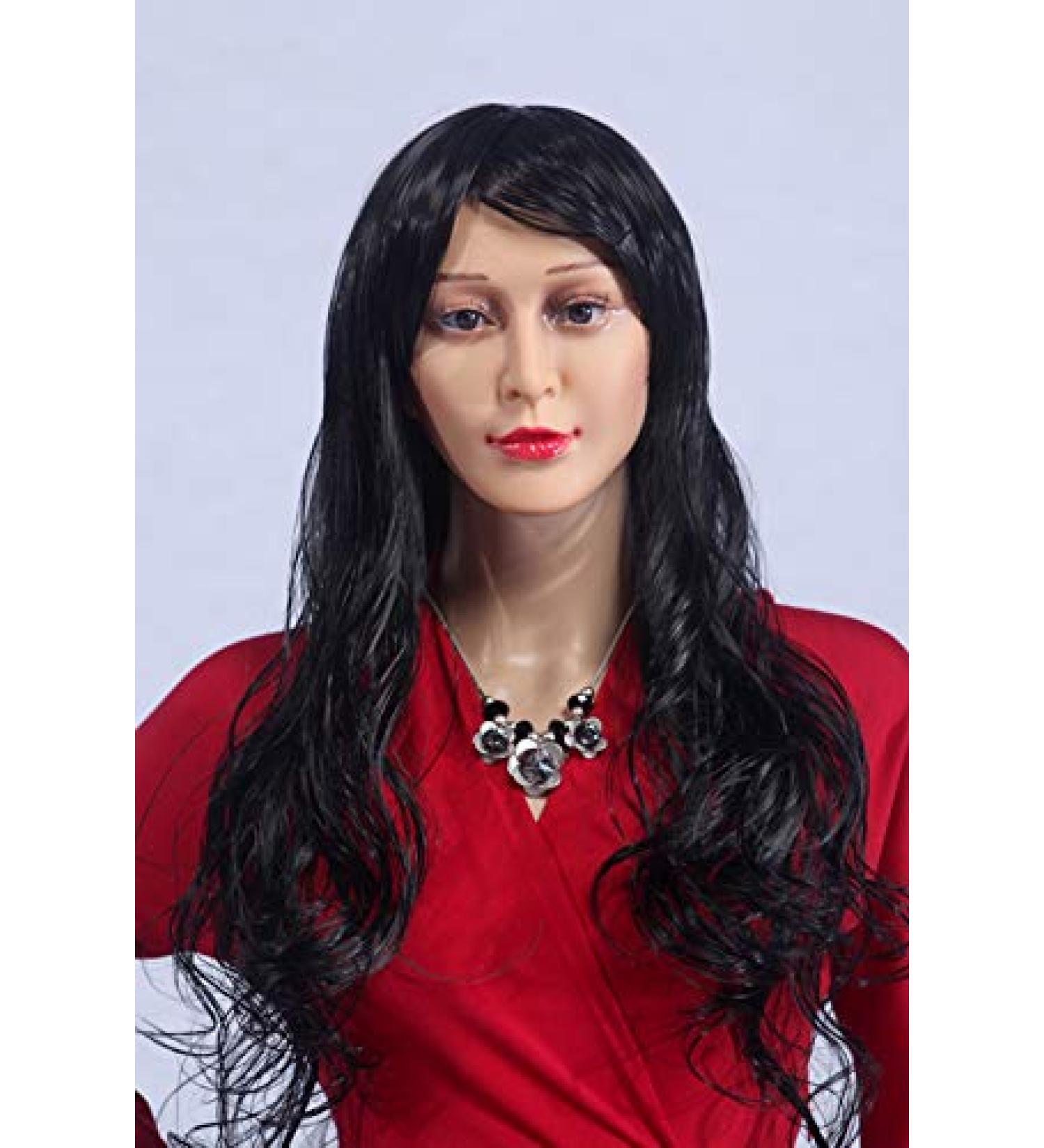 Long Curly C1 Black Hairpiece Wig - Luxurious Style for Every Occasion | Shop Internationally - Buy Online on GoSupps.com