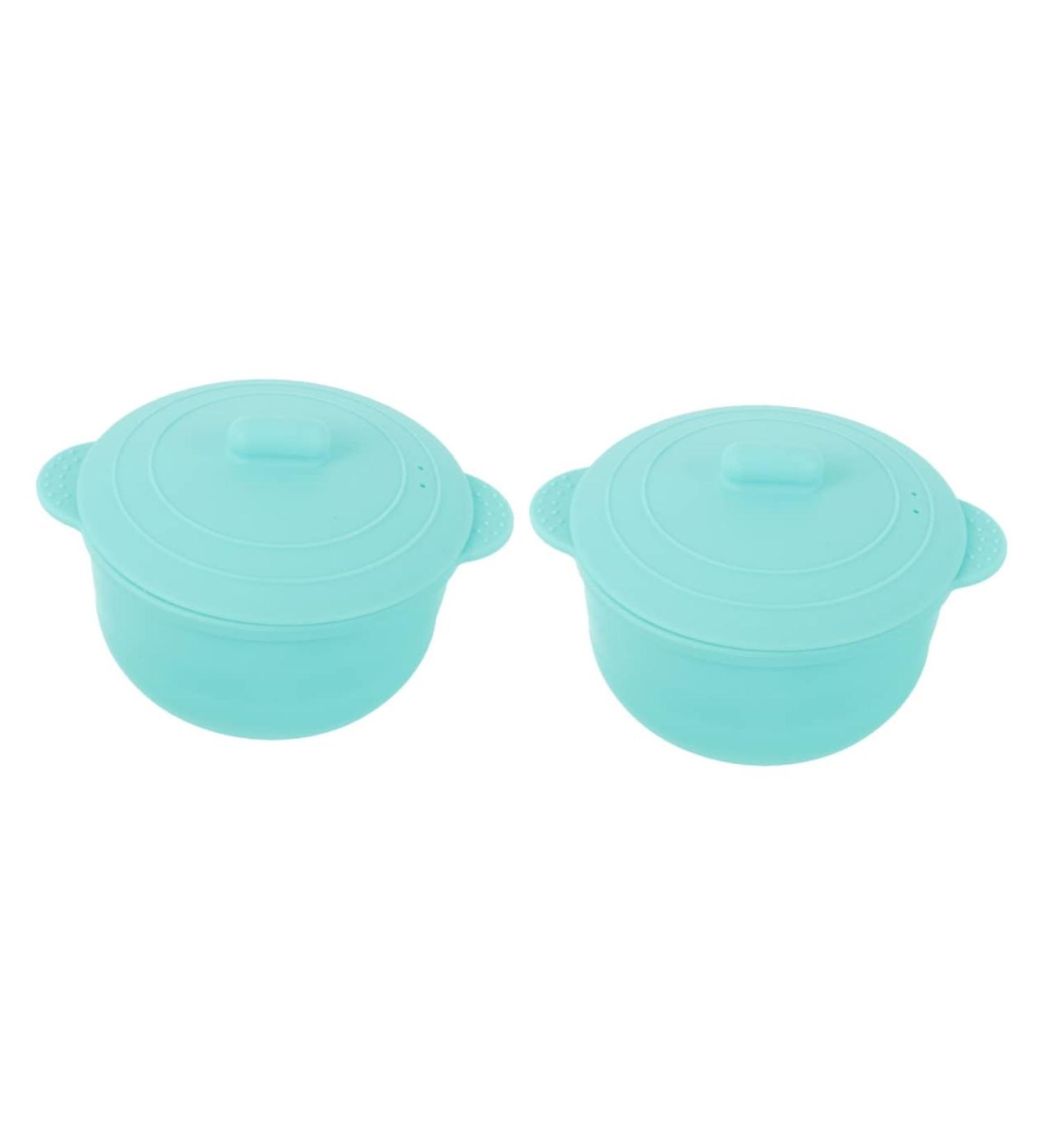 Frcolor Silicone Wax Melting Bowls with Lid - 2 Pack Mini Heating Hair Removal Wax Bean Warmer (13.5x11.5cm) - Ideal for Kids & Home Use - International Shipping Available - Buy Online on GoSupps.com
