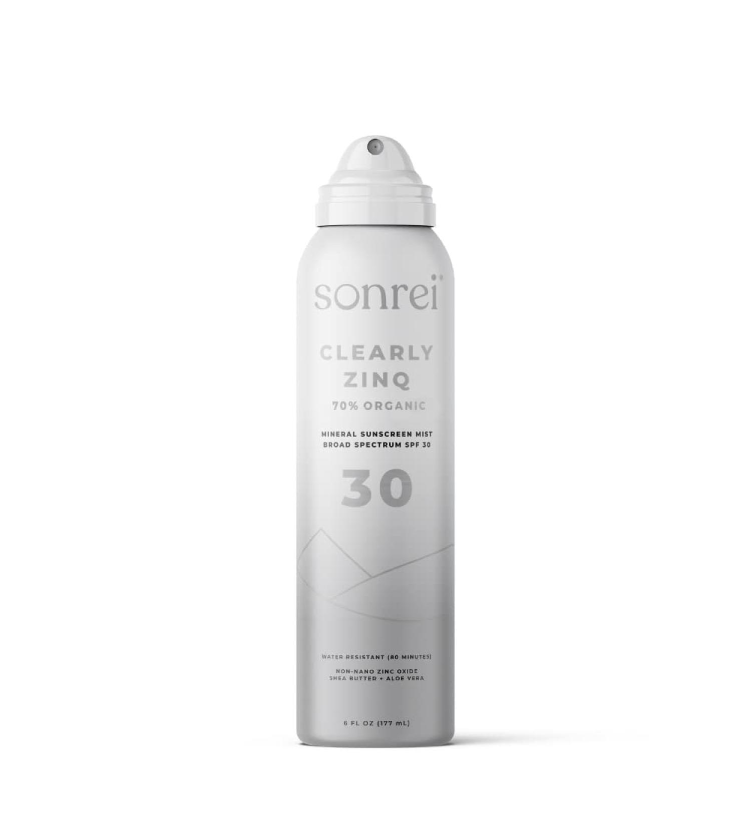 Sonrei Clearly ZinQ Mineral Sunscreen Mist - SPF 30 Vegan Non-Greasy Water Resistant Broad Spectrum | Ideal for Face & Body | 6 Fl Oz - Buy Online on GoSupps.com