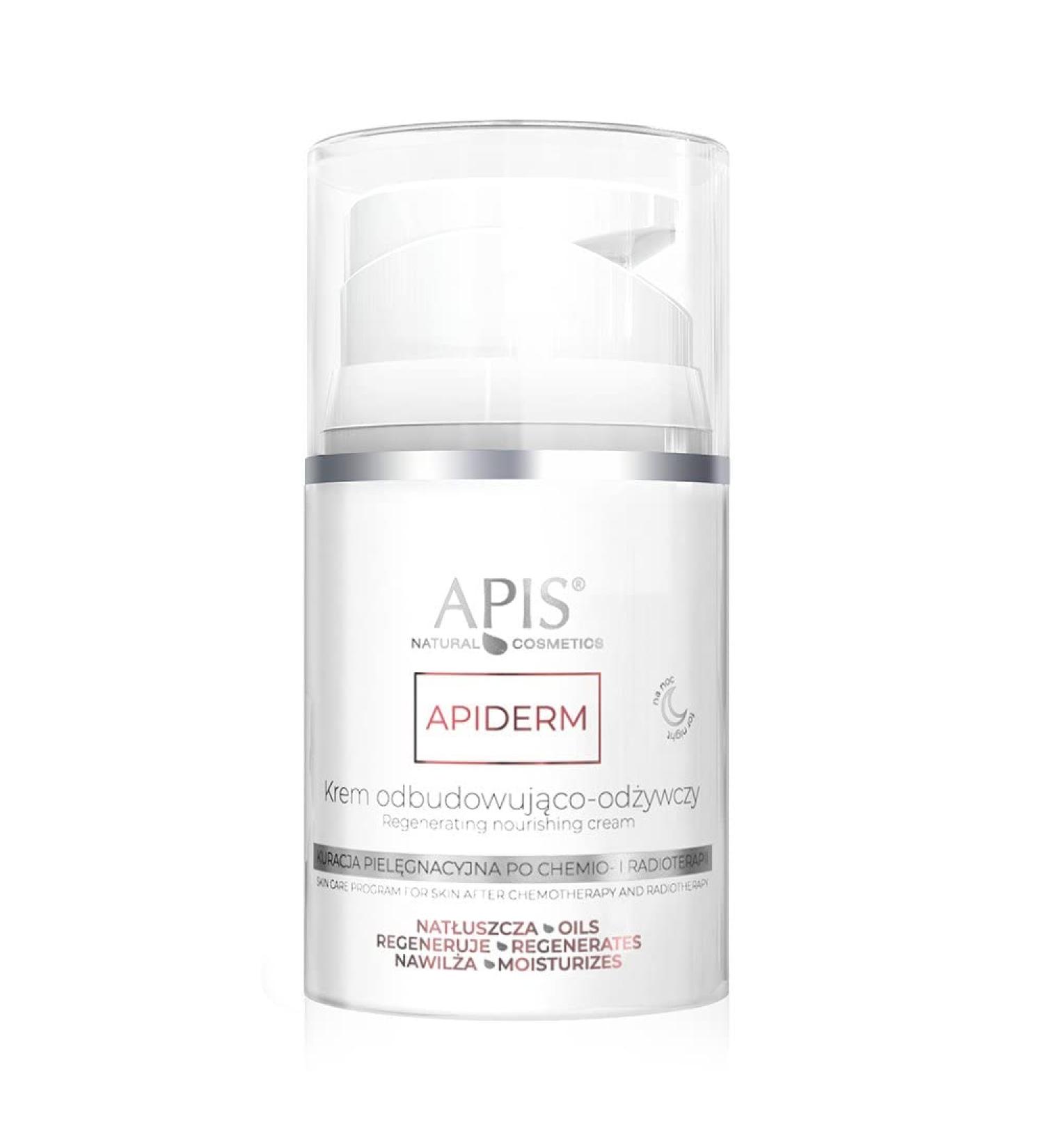 Bee APIS Apderm Building face cream for the night with extract of taraf hem oats linen aloe with vitamins A and E Dpanthenol and allantoin nutrition relief and regeneration 50 ml