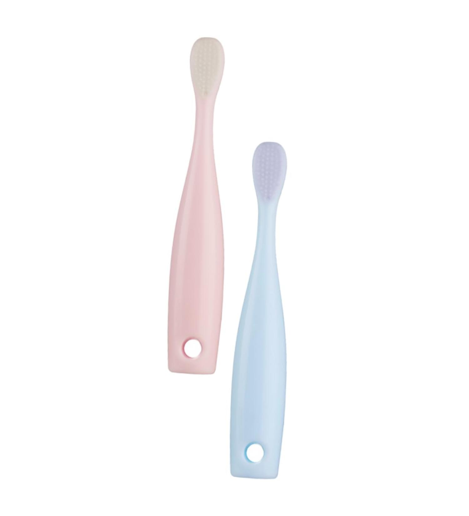 Homsfou 2-Pack Infant Toothbrushes | Soft Manual Baby Toothbrushes for Gentle Oral Care & Tongue Cleaning - Buy Online on GoSupps.com