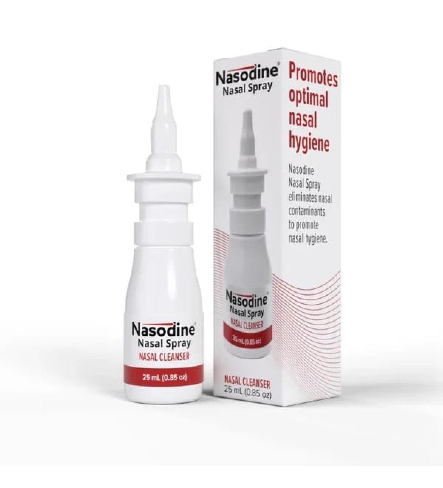 Nasodine Nasal Spray Nasal Cleanser 25 mL Bottle Up to 180 Sprays Supports Nasal Hygiene & Fresh - Buy Online on GoSupps.com