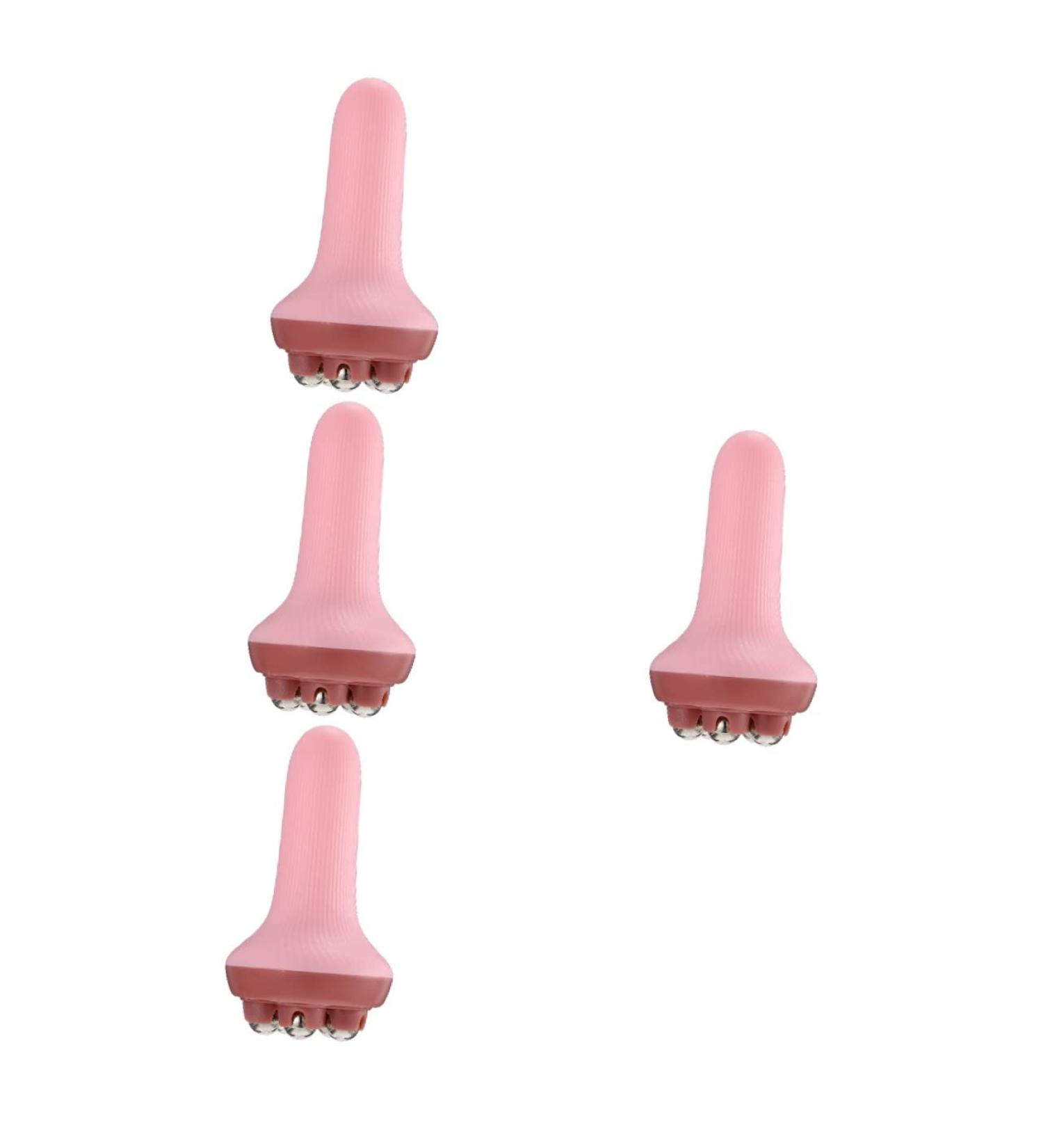 Beavorty 4PCs Massage Roller Set | Derma Roller & Percussion Device | Yoga & Hand Massage Tools - Rosa 14.5x7.5cm - Buy Online on GoSupps.com