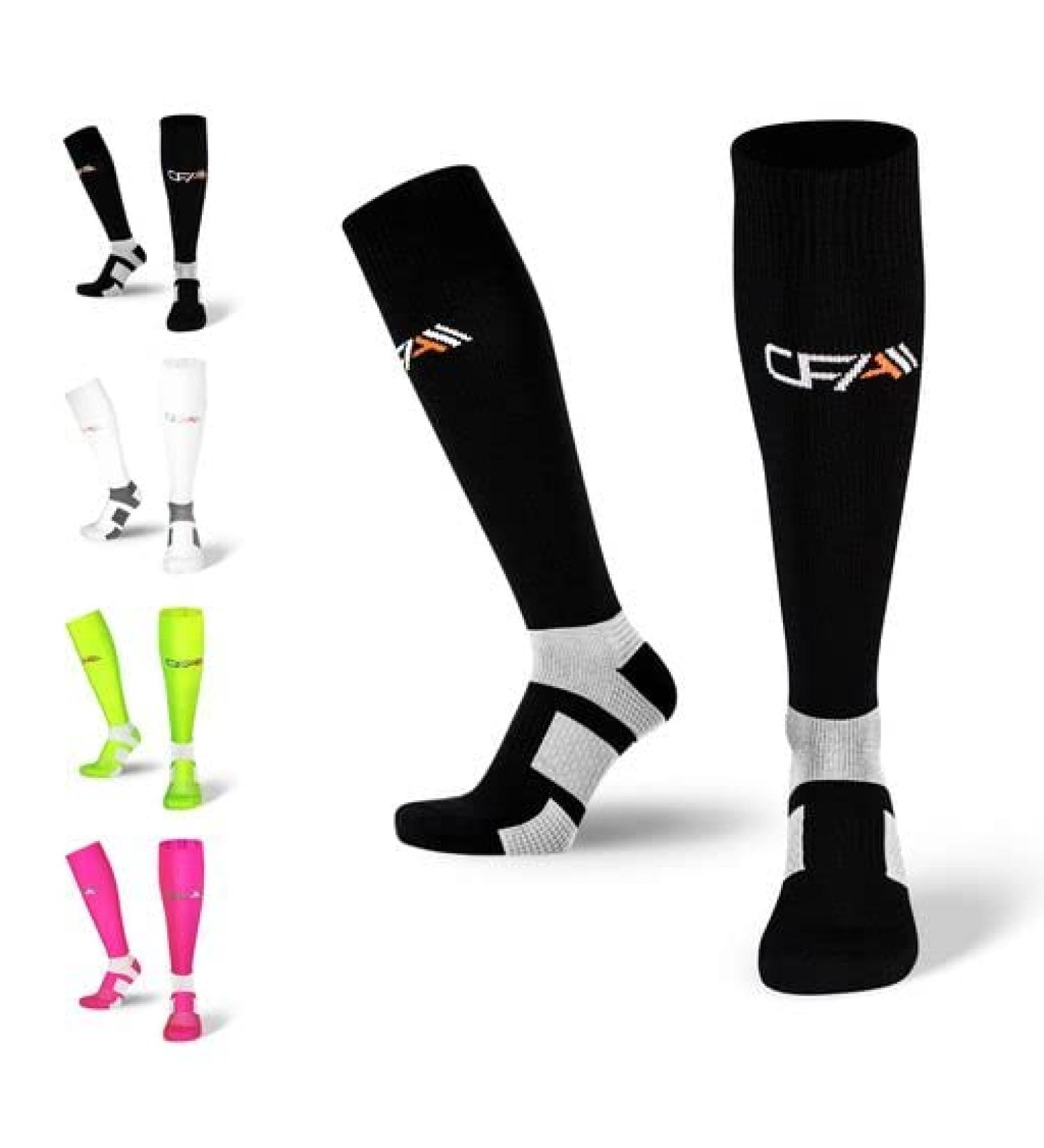 CFA V1 Quality compression socks for men and women - ideal for running gym cycling muscle recovery or workouts - sustainable Danish design S 5 Pairs -black/gray
