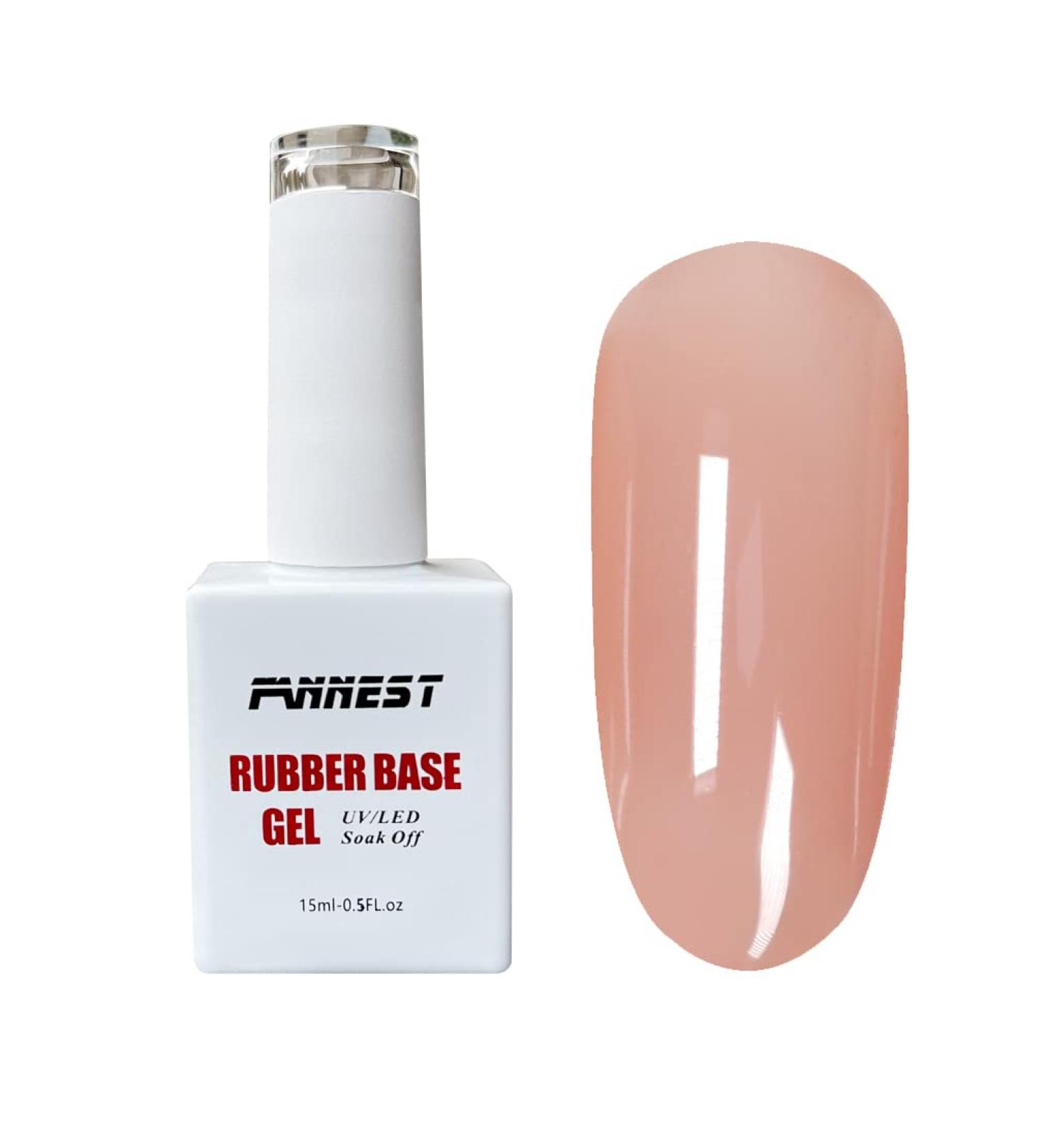 FANNEST Rubber Builder Base Gel in Sheer Nude - Nail Strengthener/Extension Gel - LED/UV Soak Off - Elastic Base Coat Gel Nail Polish - Buy Online on GoSupps.com