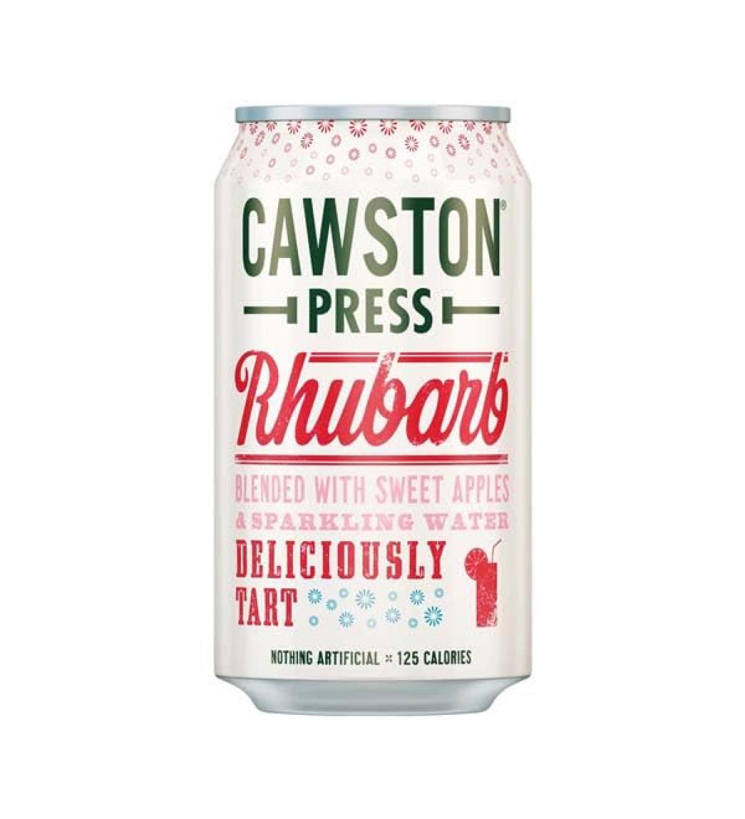 Cawston Press Fizzy Juice Drink (330ml x 24 cans) | All Natural - Gluten Free - Low Calorie - Vegan - No Added Sugar (Rhubarb)