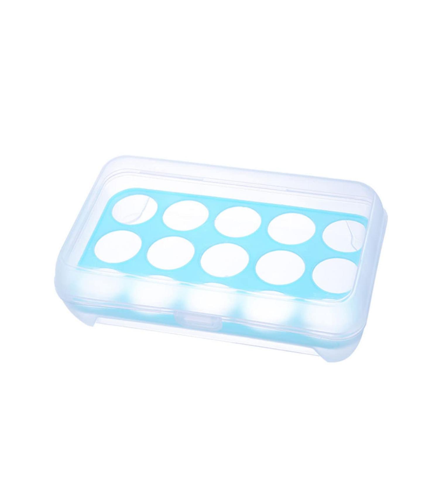 DOITOOL 15 Egg Holder for Refrigerator Egg Holder Bin Fridge Egg Storer Eggs Egg Tray Household Storage Box Blue medium - Buy Online on GoSupps.com