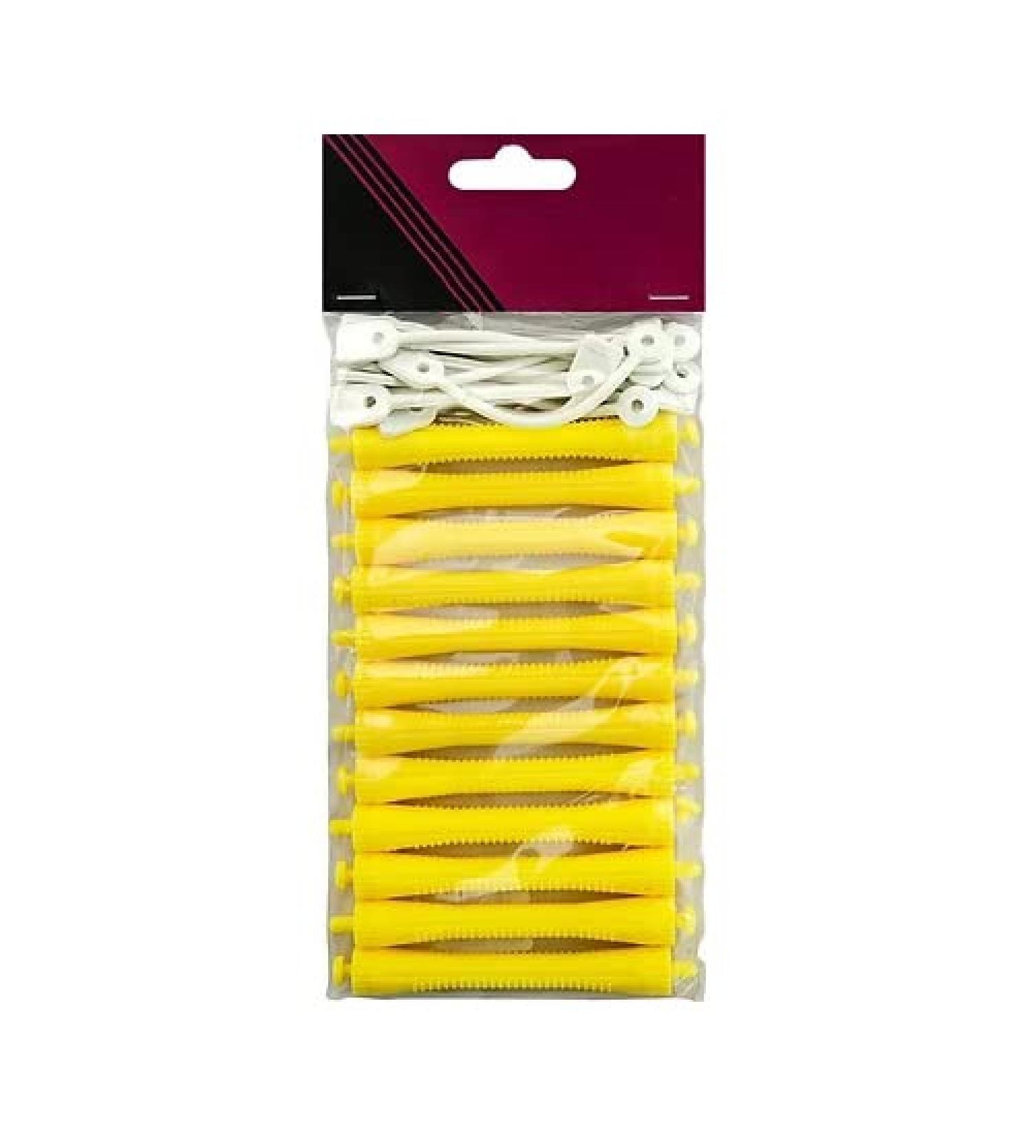GLAMSA 12 perming rods Curling hairdressing DIY tool for hair styling Hair curling with zero heat damage Ideal for home or salon use (Yellow 8MM)