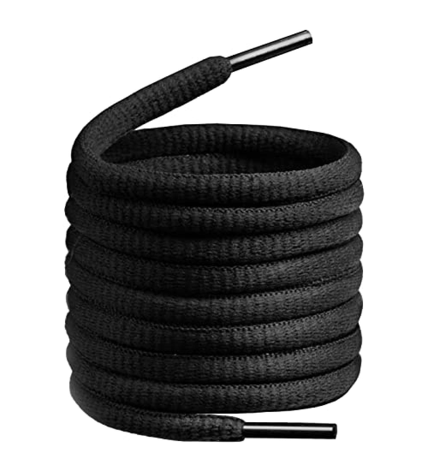 BIRCH Oval Shoelaces - 27 Colors, Half Round 1/4, 45.5 (115cm) Length, Black - Buy Online on GoSupps.com