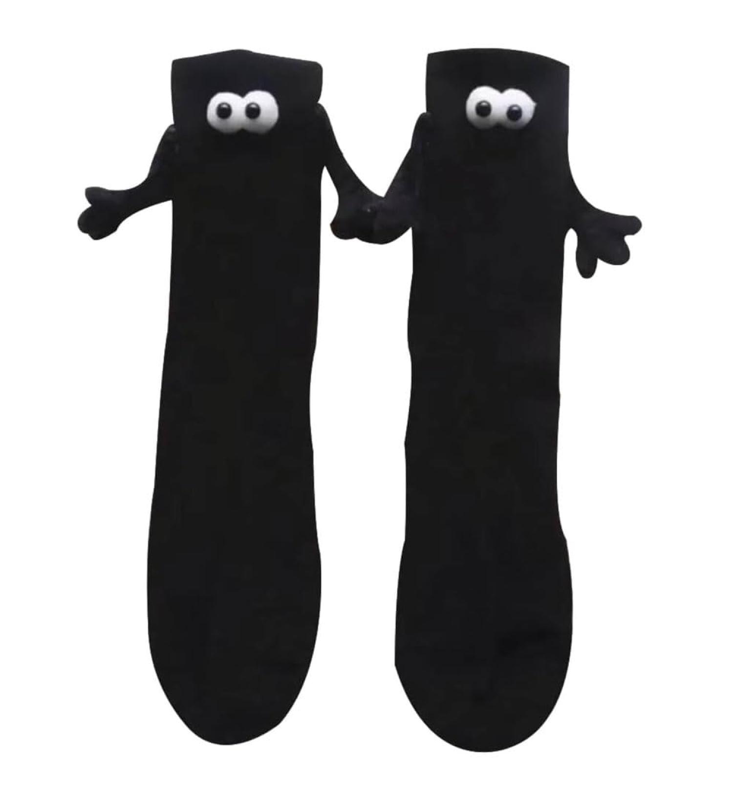 Bestmaple Couple Dolls Socks - Magnetic Cute Toe Socks for Men Women - Cotton Breathable Comfort - Black - Buy Online on GoSupps.com