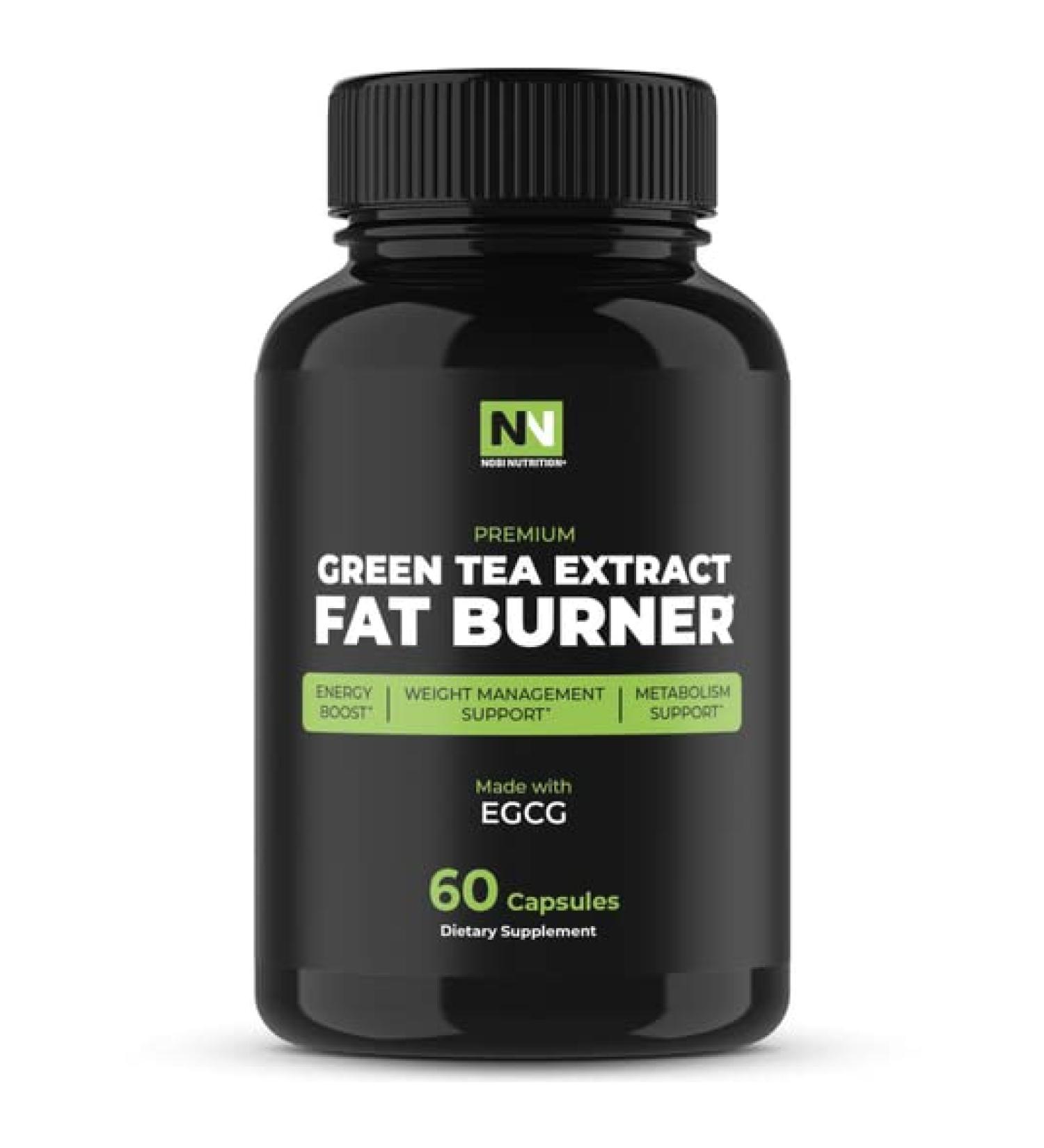 Nobi Nutrition Green Tea Extract Weight Loss Pills - 60 Count | Green Coffee Bean Extract Fat Burner & Appetite Suppressant for Belly Fat Reduction - Buy Online on GoSupps.com