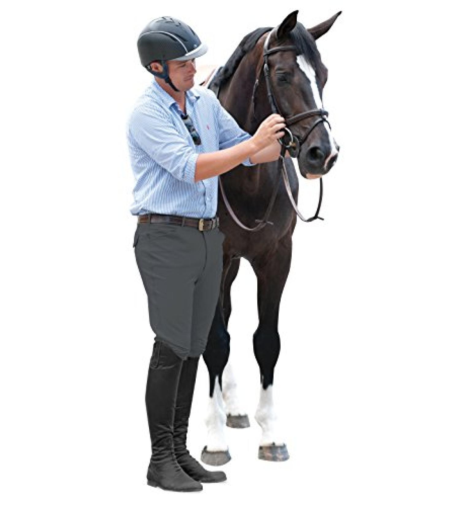 Ovation Mens Euroweave Knee Patch Breech 34L White