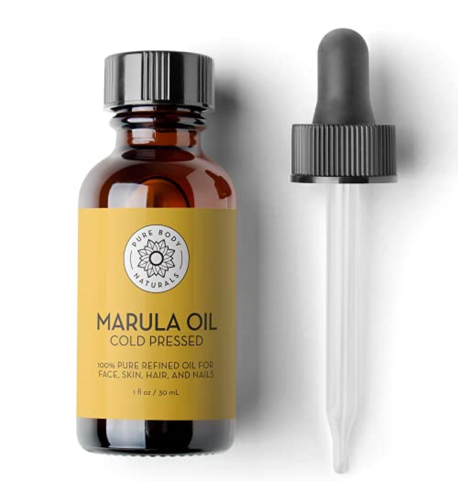 Pure Body Naturals Marula Facial Oil 1oz - Cold-Pressed Vegan Luxury for Face & Hair - Buy Online on GoSupps.com