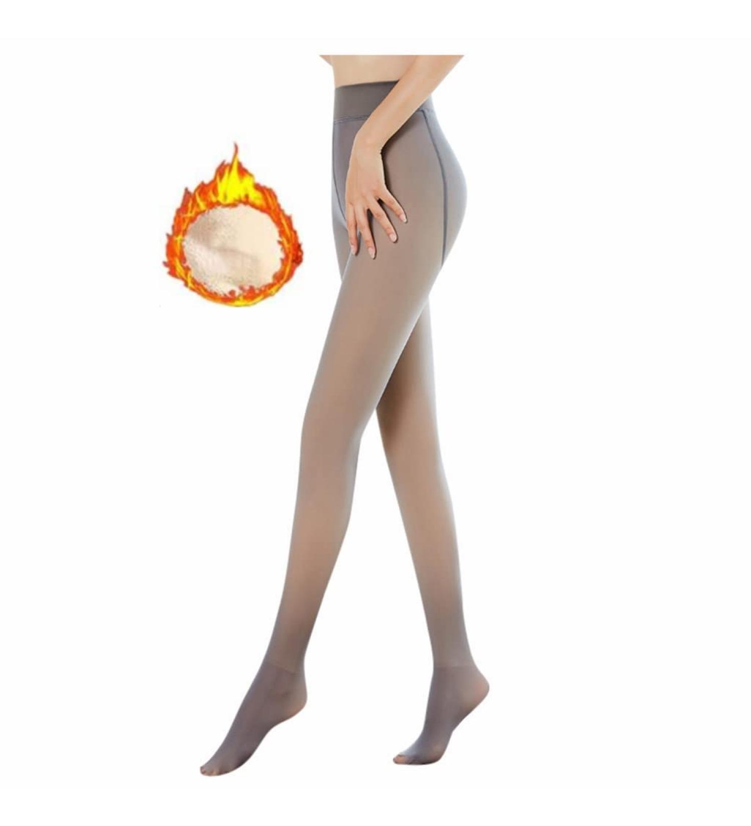 Thermo Fleece Leggings for Women - High Waist Stretch Pants | Warm Plush Tights - Ideal for Cold Weather -5 to 10 - Gray - Buy Online on GoSupps.com