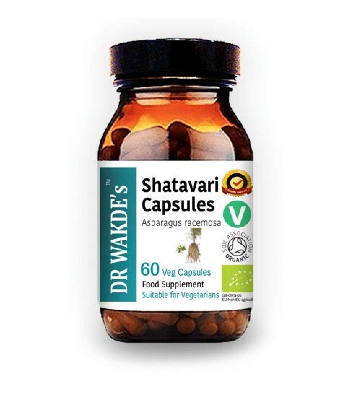 Dr. Wakde's Shatavari Capsules - 100% Natural Herbal Supplement (60 Veggie Capsules) - Buy Online on GoSupps.com