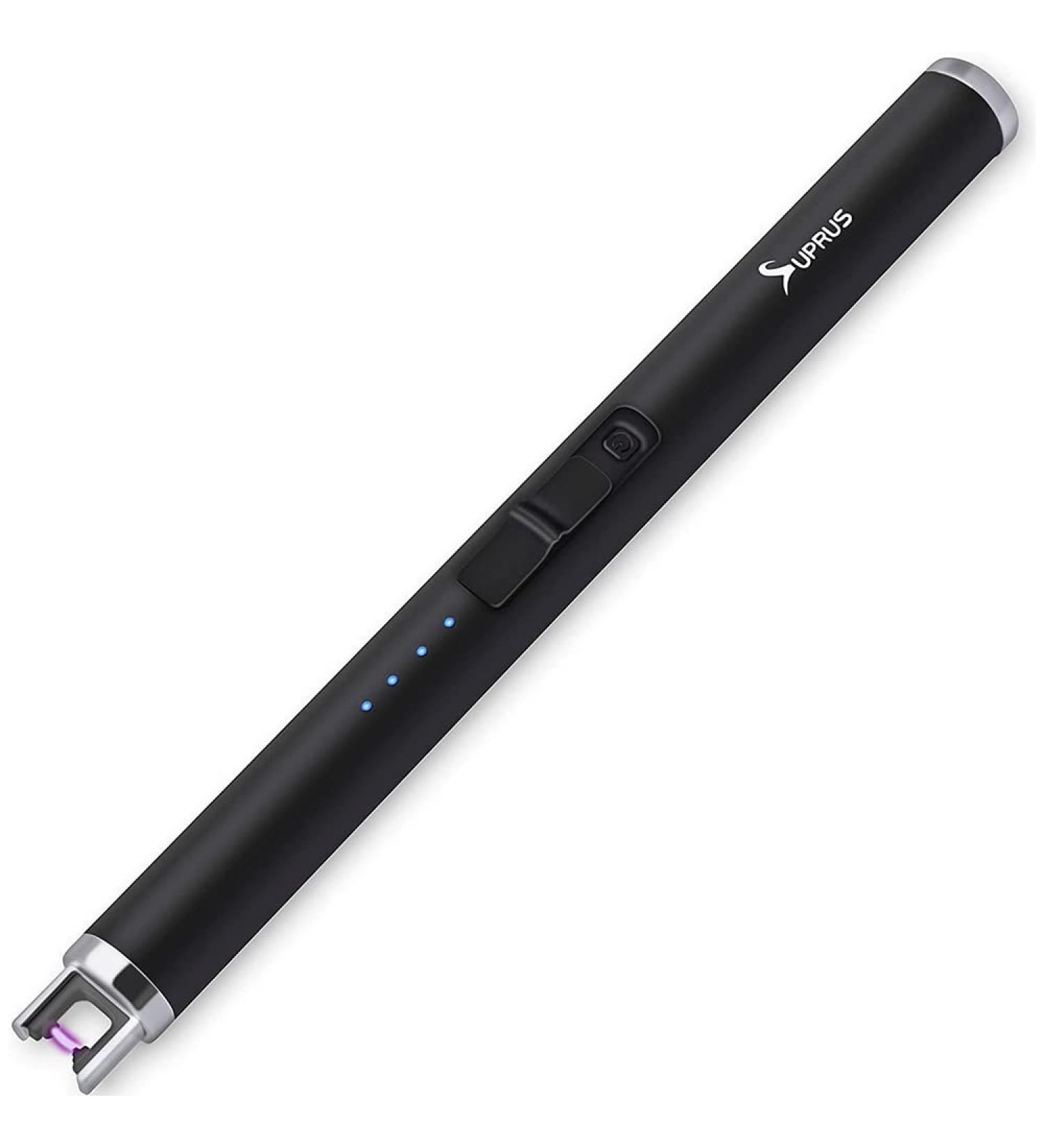 SUPRUS USB Type C Rechargeable Lighter with Upgraded LED Battery Display Safety Switch Flameless Plasma Windproof for Candle Cooking BBQs Fireworks Electric Black - Buy Online on GoSupps.com