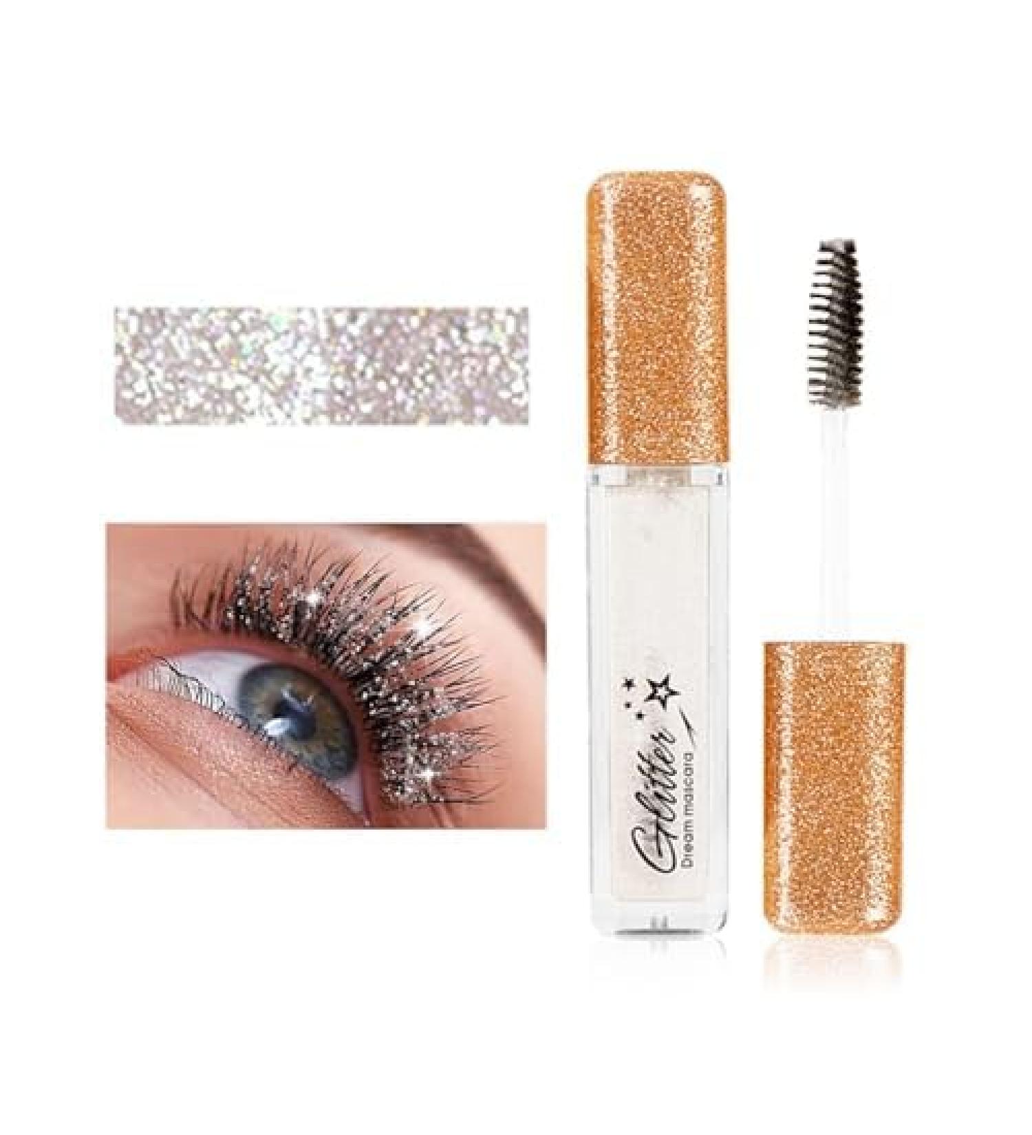 Colorful Eyelash Mascara Waterproof Shimmer Diamond Mascara Long Lasting Anti-Smudge Lengthening False Eyelash Mascaram Glitter Mascara Makeup Party Stage Use(6#) - Buy Online on GoSupps.com
