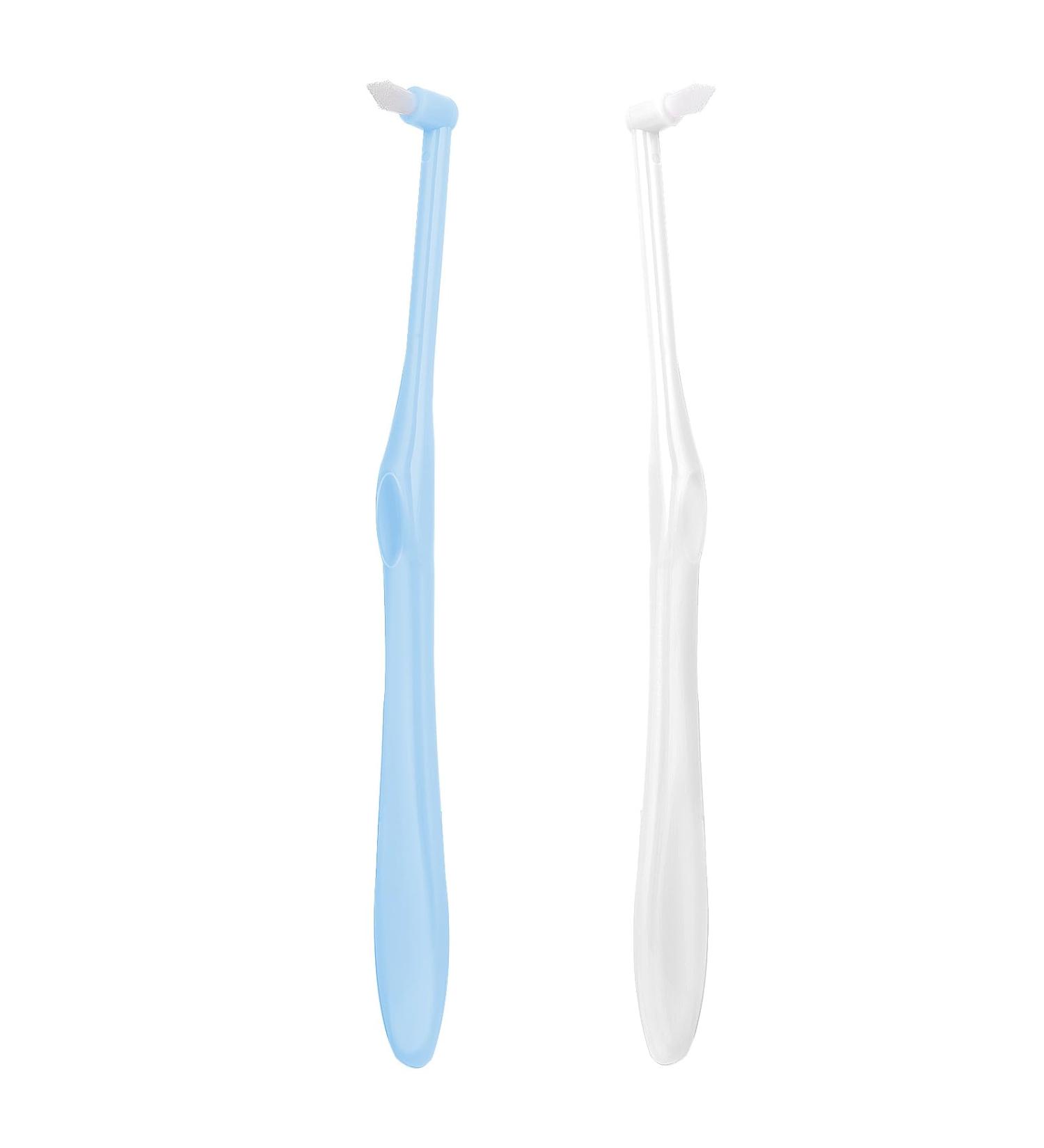 Ouligay 2Pcs End-Tuft Tapered Toothbrushes - Soft Trim, Orthodontic Braces Detail Cleaning - Blue White - 2 Count - Buy Online on GoSupps.com