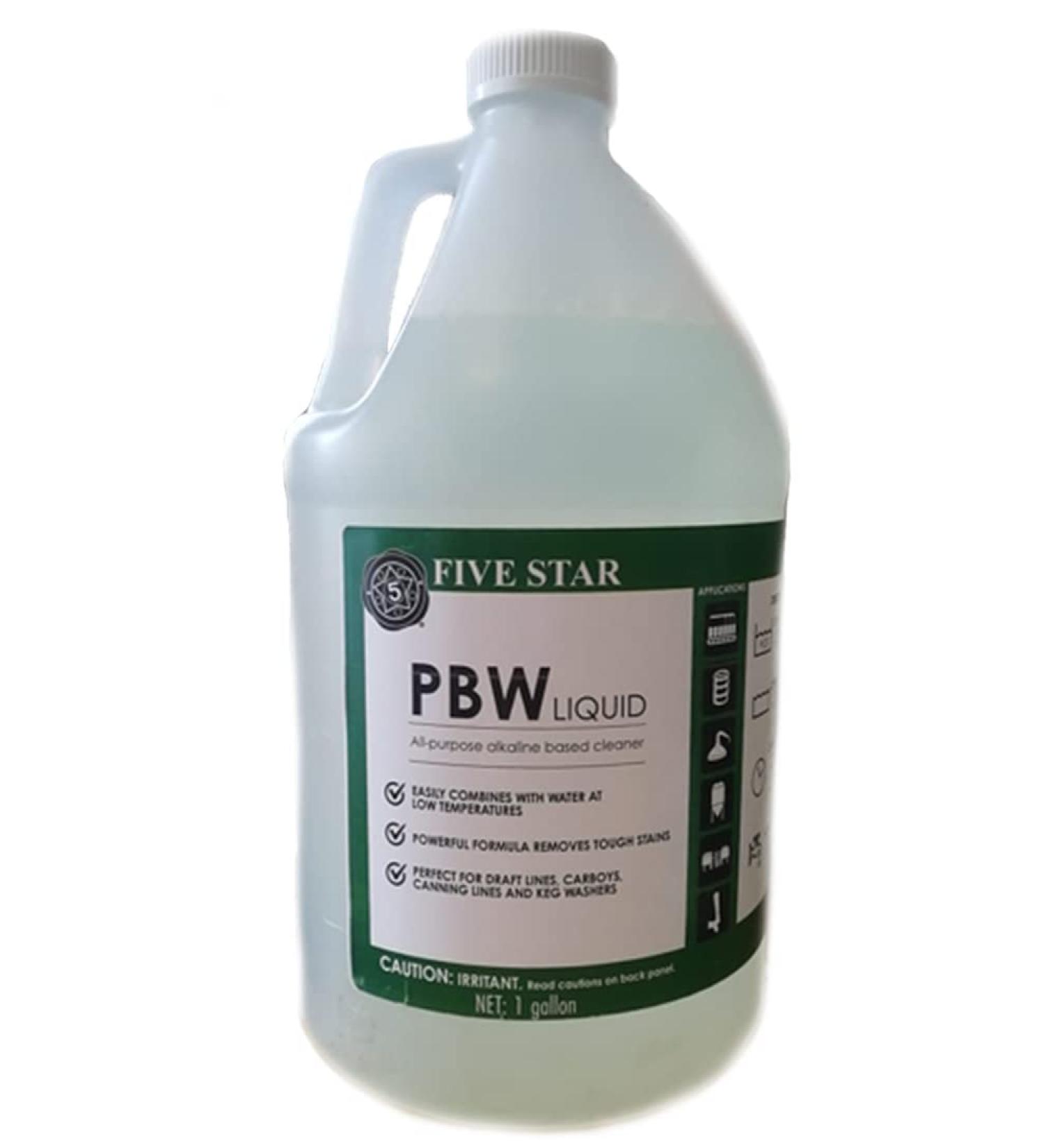 Five Star - PBW - Liquid - 1 Gallon (128 OZ) - Food-Grade Environmentally-User Friendly Cleaner