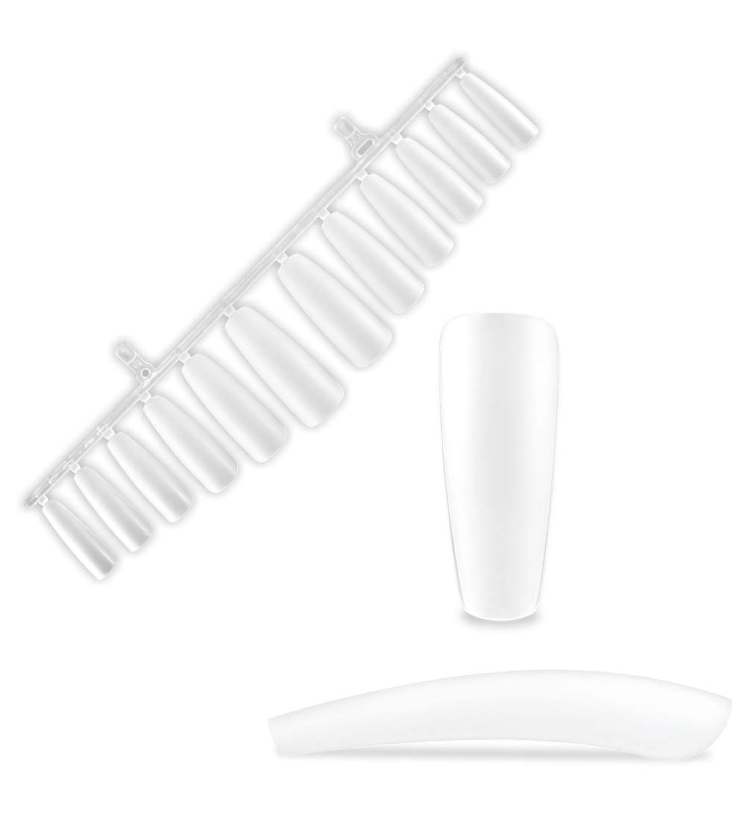 Buy 360 Pcs Ballerina Artificial Nails Tips - Transparent-Milky in Storage Box | International Shipping Available - Buy Online on GoSupps.com