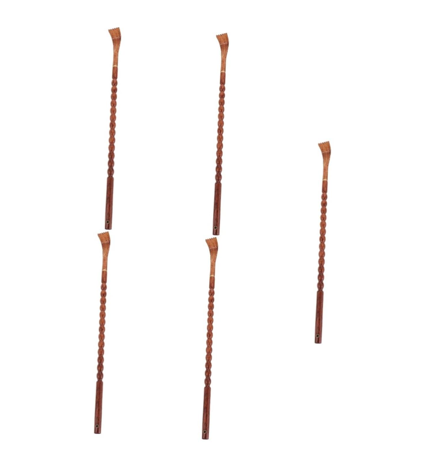 Fomiyes Wooden Back Scratchers - 5-Piece Set for Manual Massage - Durable Wenge Wood Design - Buy Online on GoSupps.com