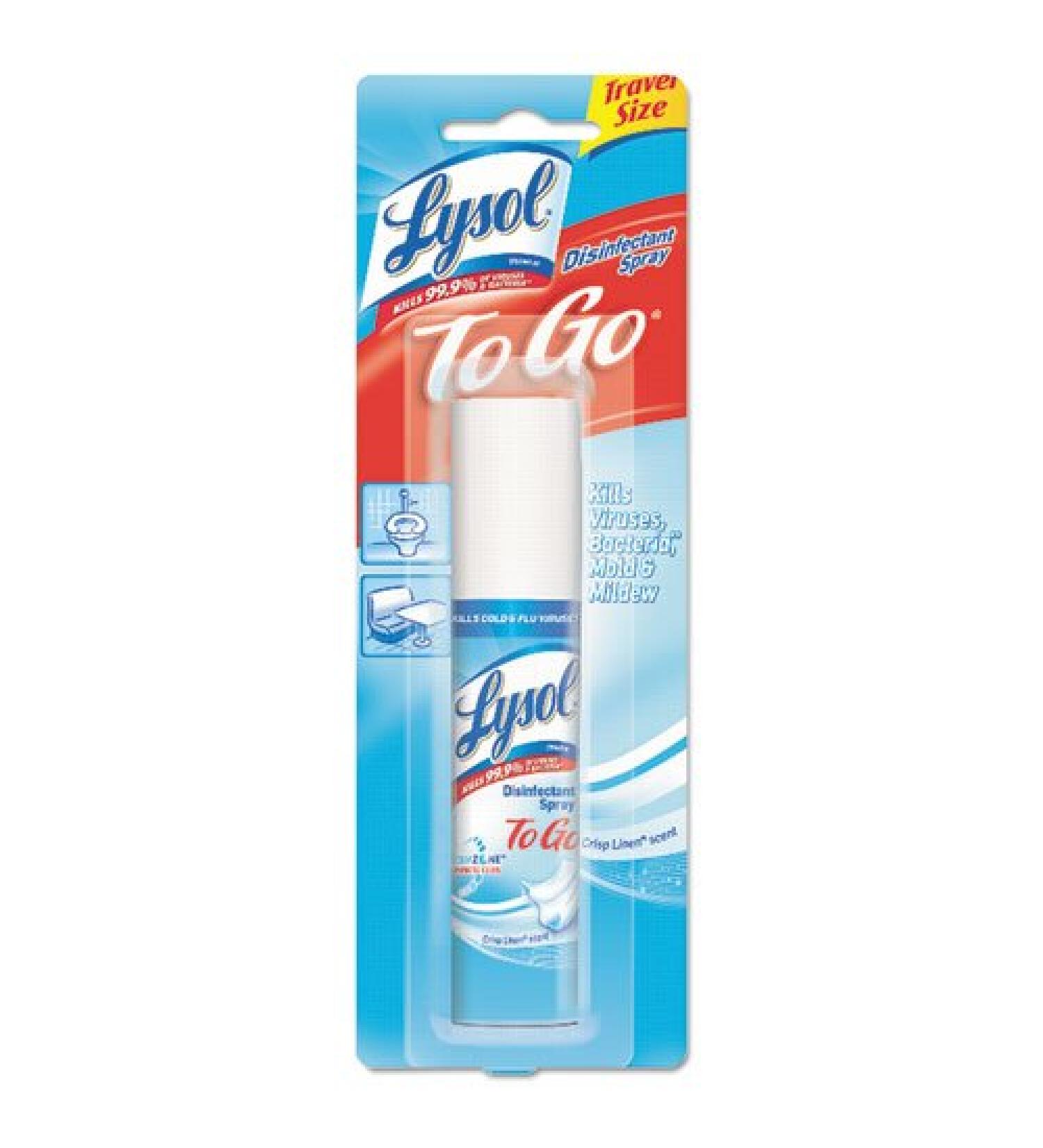 LYSOL Disinfectant Spray to Go, Crisp Linen Scent 1 oz (Pack of 2)