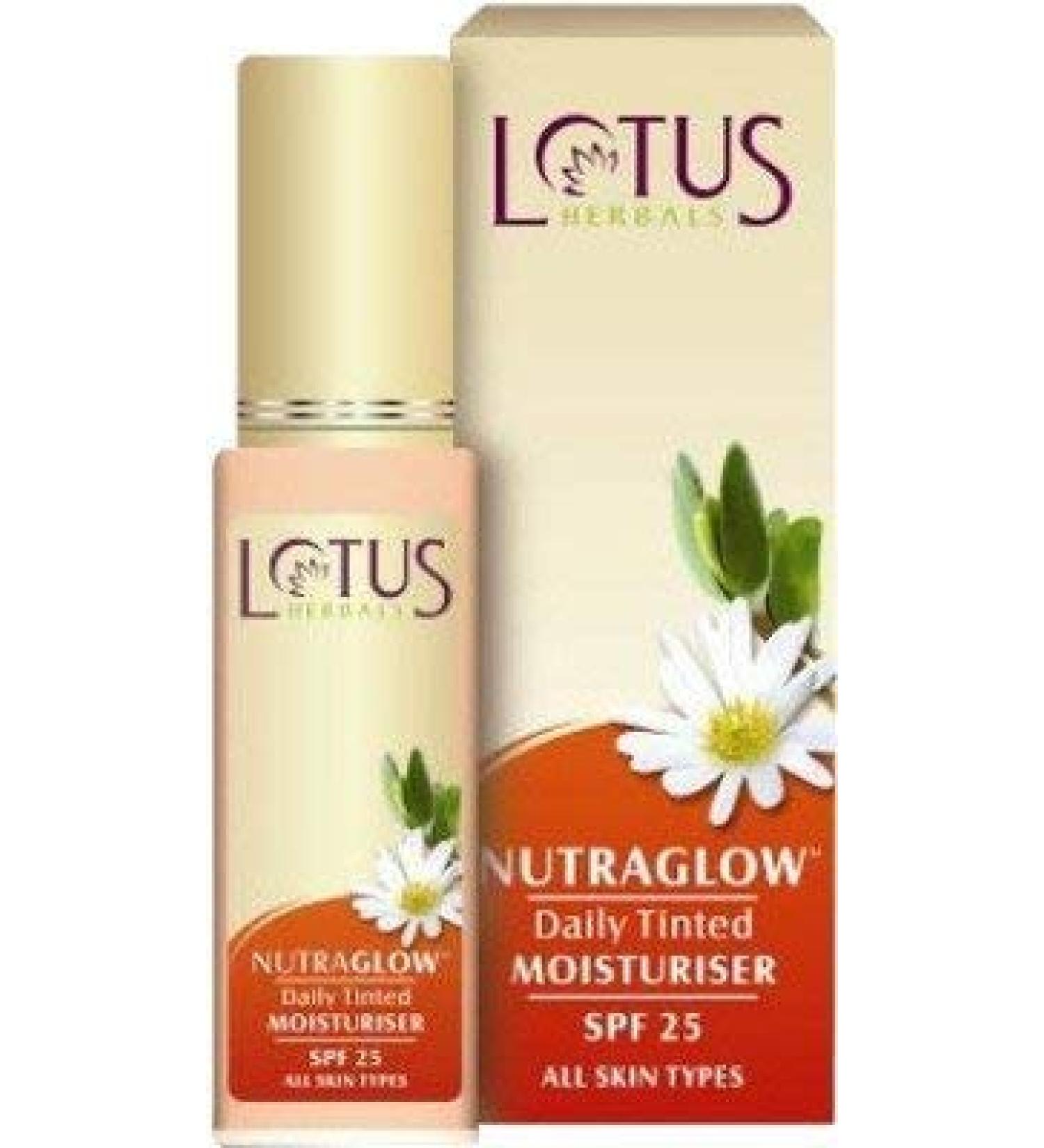 Lotus Herbals Nutraglow Daily Tinted Moisturiser SPF 25 - Fresh Ivory T2 (50 ML)