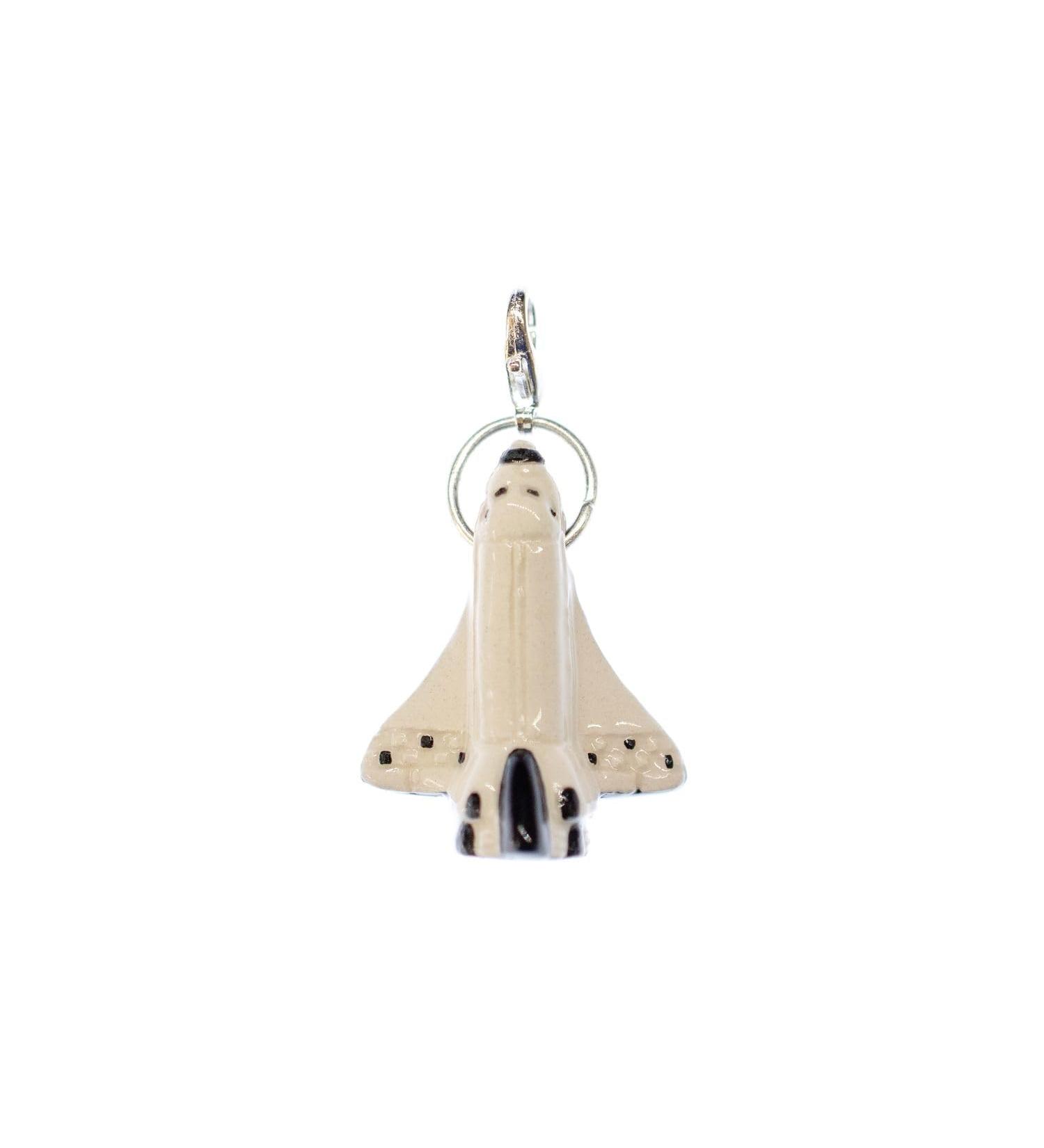 Minibling Spaceship Charm Zipper Pull - Handmade Ceramic 32mm Fashion Jewelry | Silver-Plated Chain Pendant & Beggar Bracelet Trailer - Buy Online on GoSupps.com