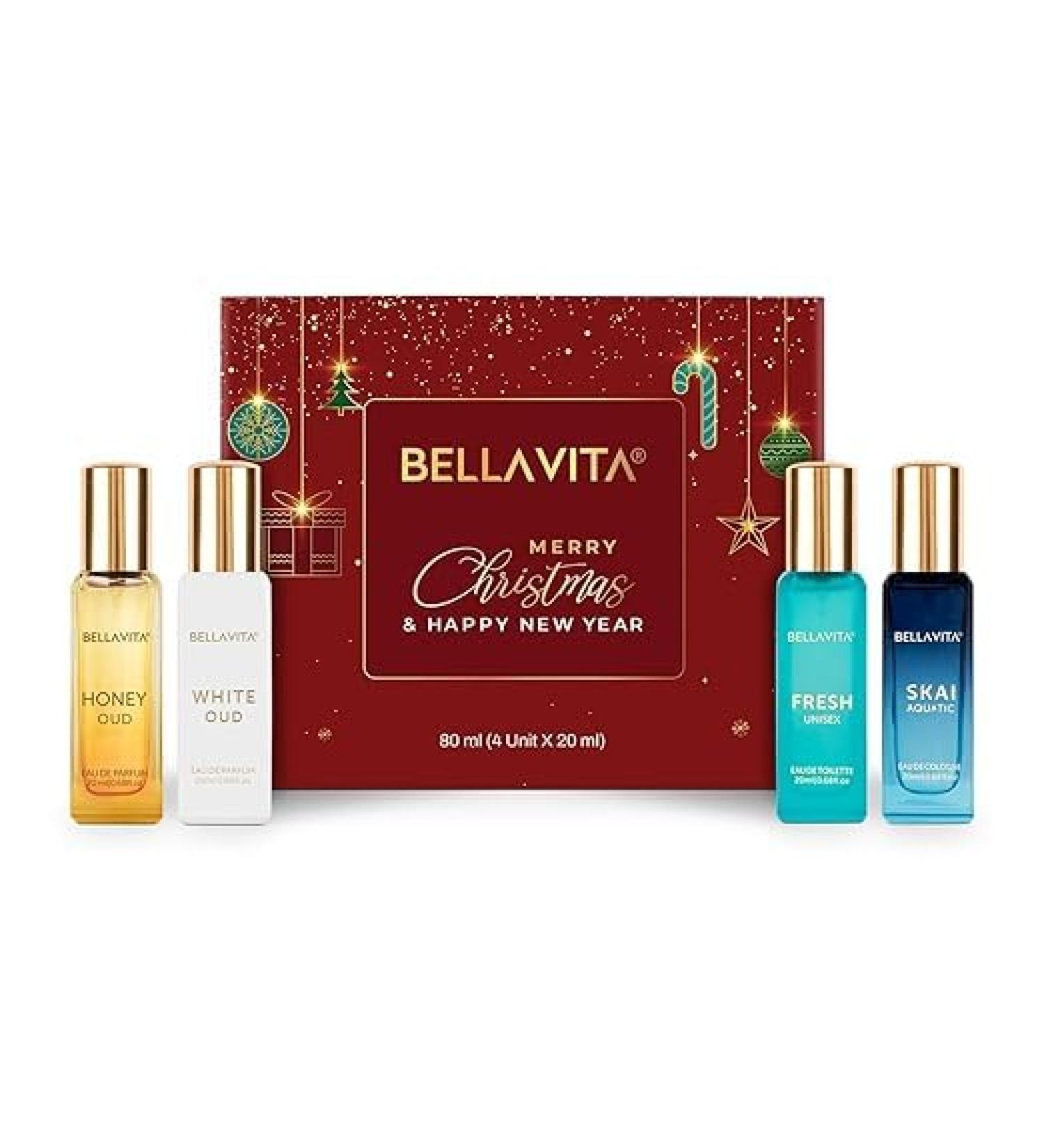 Unisex Perfume Gift Set 20ml X 4 for Christmas & New Year | SKAI FRESH WHITEOUD HONEY OUD Perfume | Long Lasting Perfume for Men & Women - Buy Online on GoSupps.com