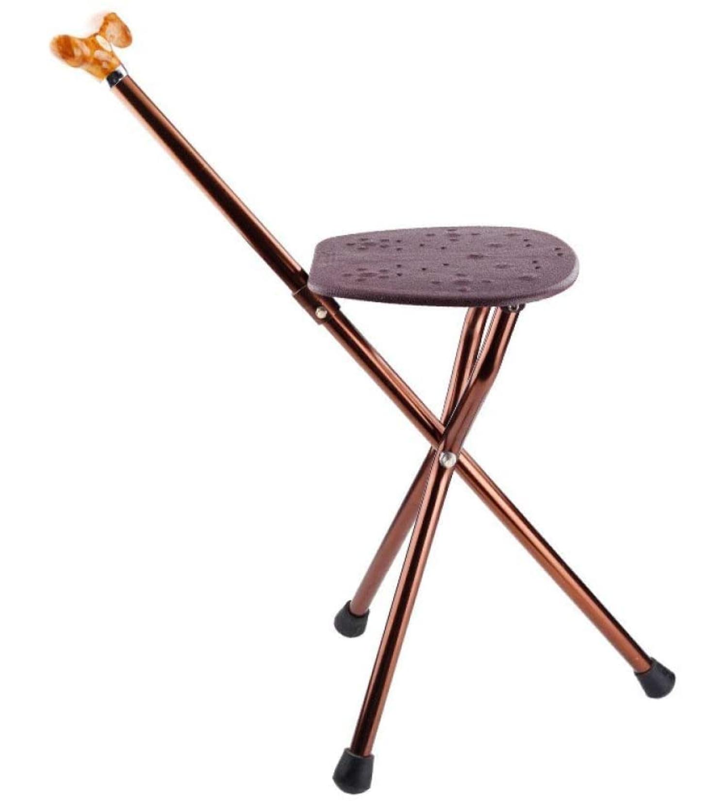 Walking Stick with Seat Walking Stick Old Man Four Feet Cane Light Aluminum Alloy Crutch Walker Gold for Elderly Gift - Buy Online on GoSupps.com