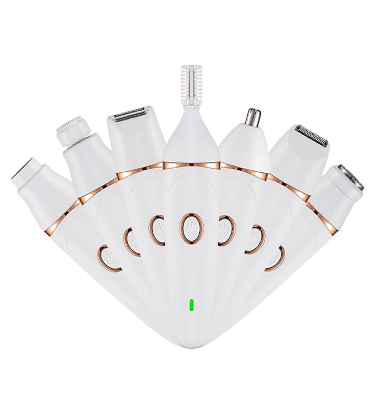 Yusseqdd 7-in-1 Hair Removal Set - Wet/Dry Electric Razor for Women Smooth Skin Body & Facial Use - Buy Online on GoSupps.com