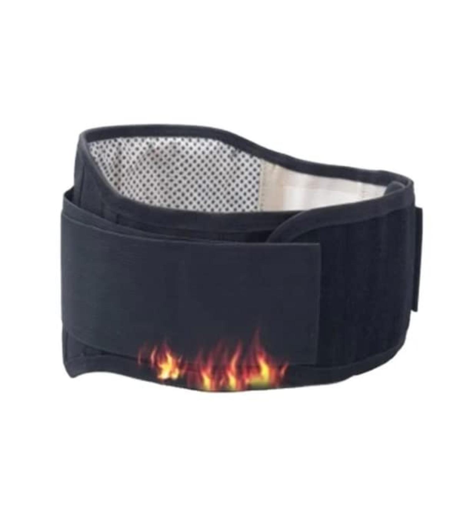 Adjustable Back Lumbar Support Belt - Magnetic Self-Heating Anti-Slip Grip Posture Stabilizer Injury Relief - Black (Small - Buy Online on GoSupps.com
