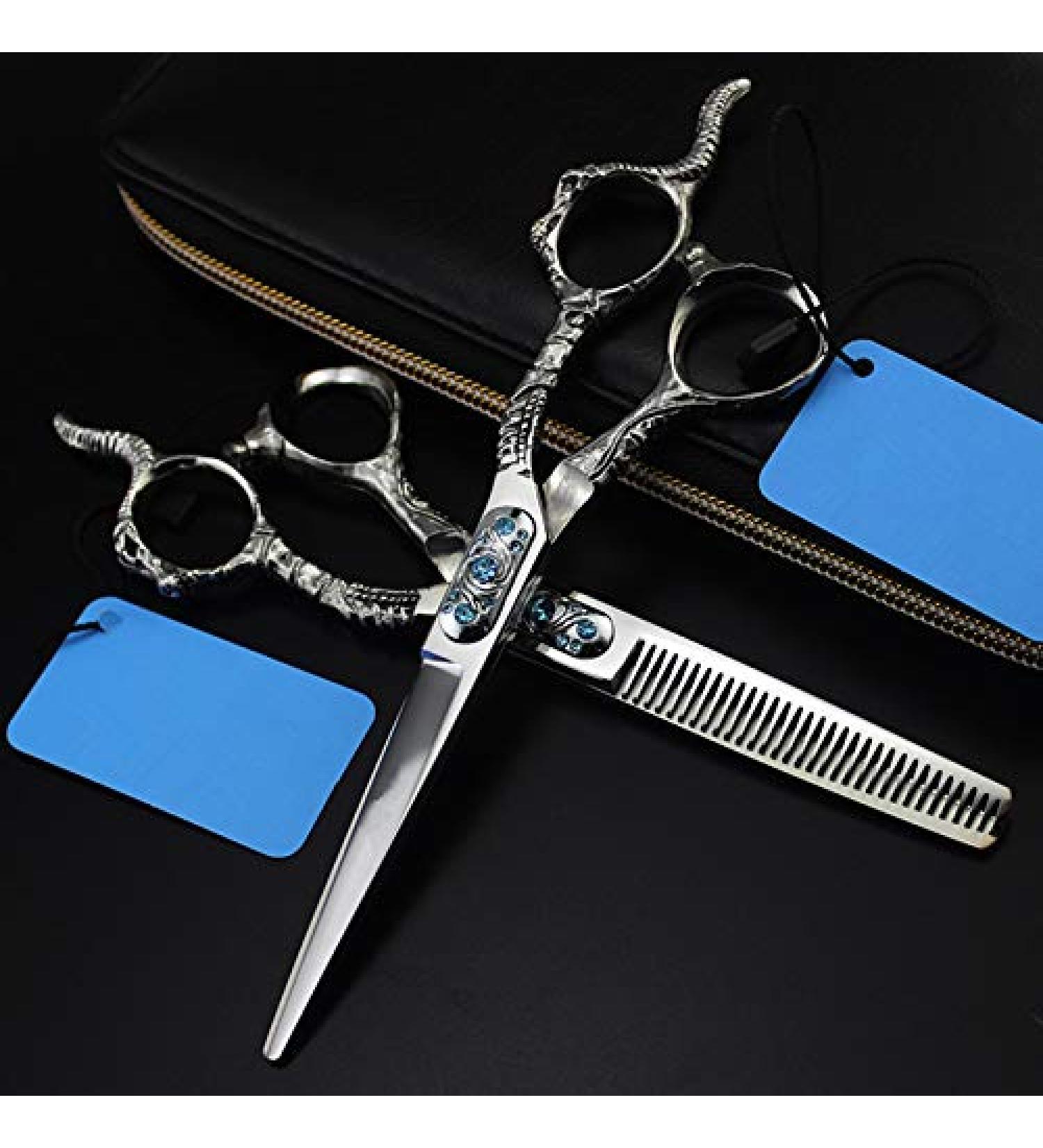 Professional 6 Inch Hair Cutting Scissors Set | Steel Sheepshead Barber Thinning Shears for Hairdressers | International Shipping Available - Buy Online on GoSupps.com