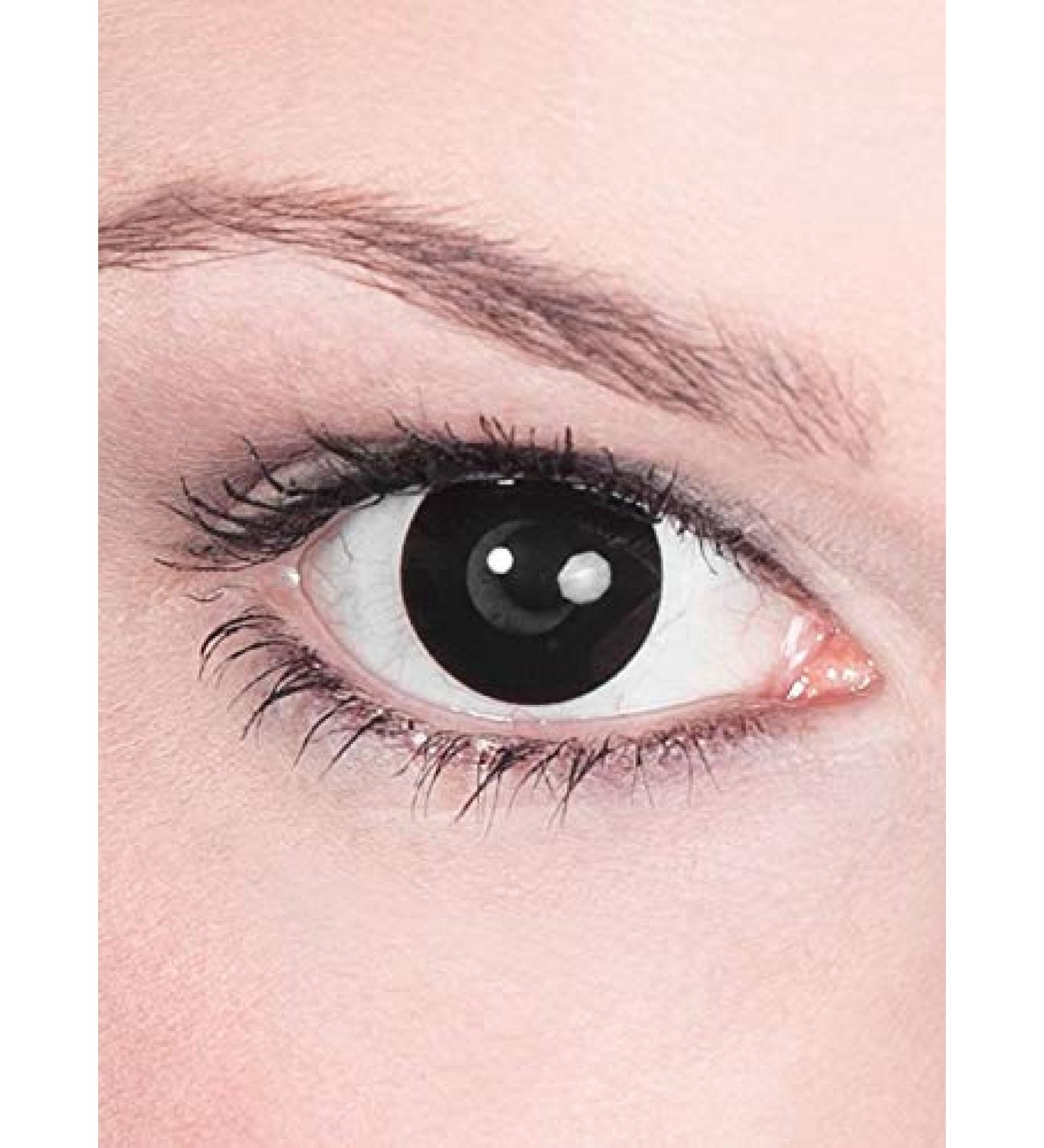 Witch complete black contact lenses/annual lenses - motif lenses without prescription - unisex - adults - ideal for Halloween carnival motto party & horror events