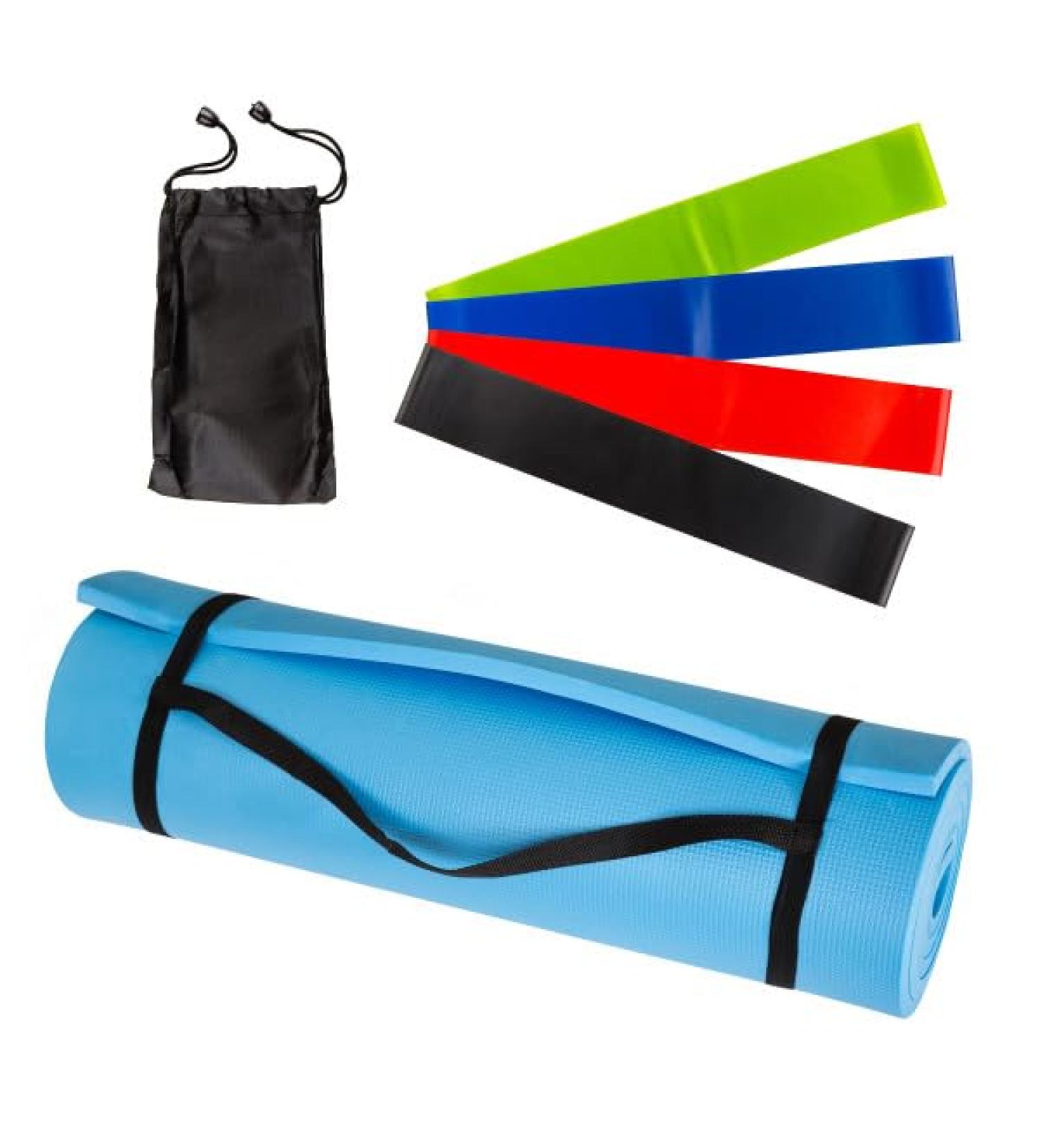 Wakeman Resistance Bands & 1/4in Yoga Mat - Premium Exercise Gear for Home & Travel | Shop Internationally - Buy Online on GoSupps.com