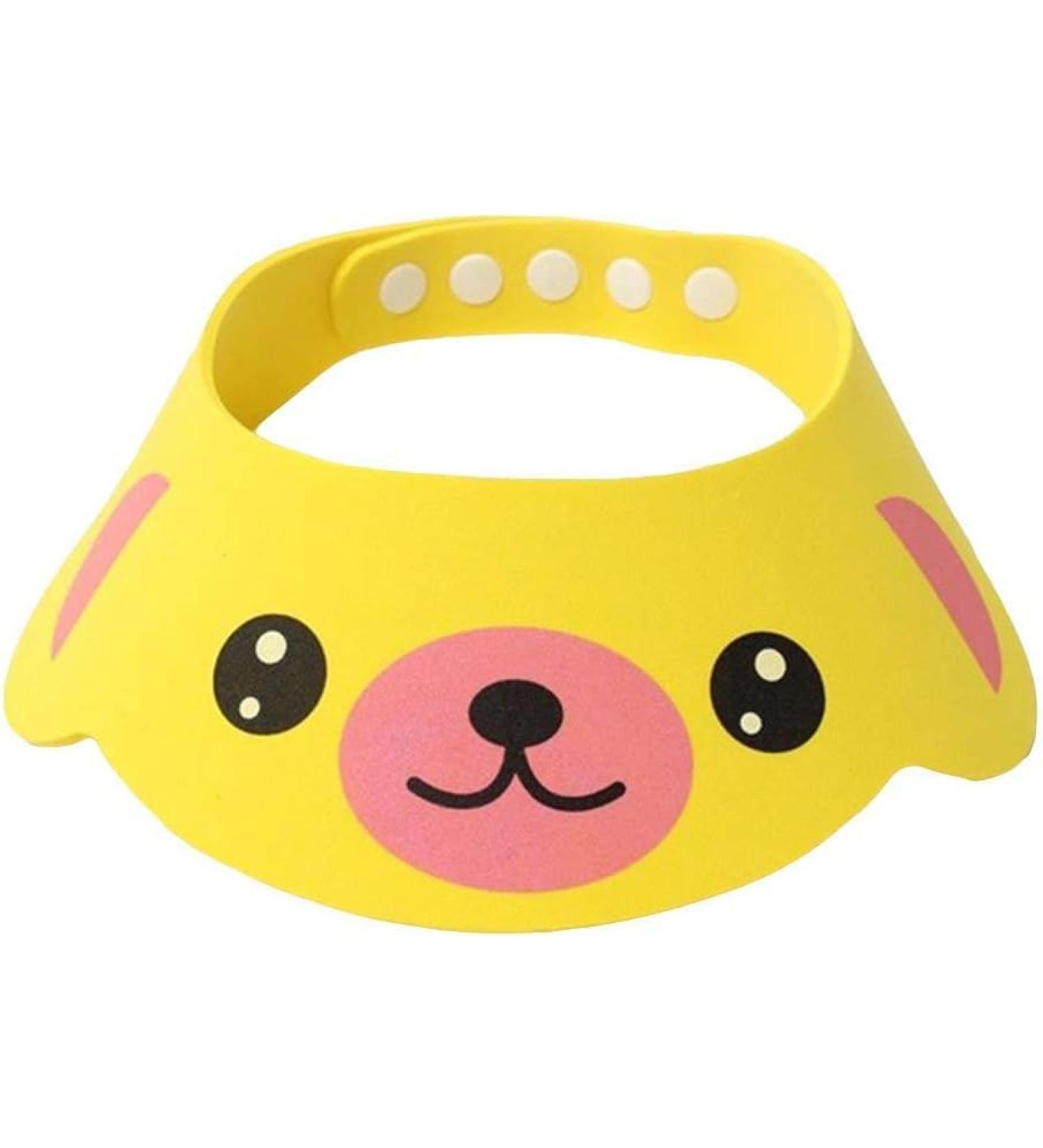 Buy 1PC Yellow Cartoon Animal Baby Bath Shower Cap - Practical Shampoo Visor for Kids | Portable Hair Washing Tool - Buy Online on GoSupps.com