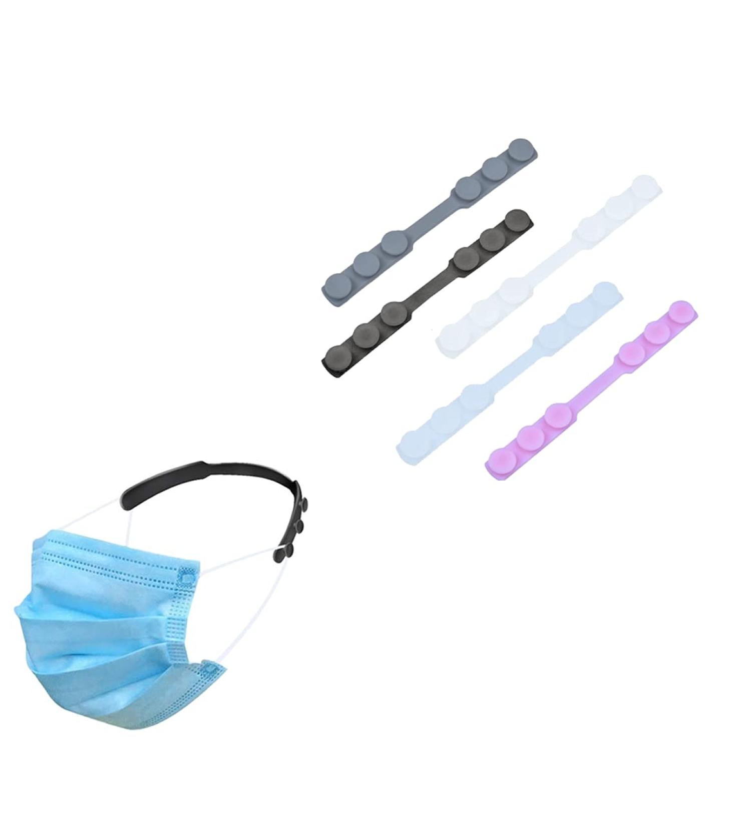 10 Pack Mask Holder OneProtek | Non-Slip Adjustable Silicone Strap Extensions for Pain Relief International Shipping Available - Buy Online on GoSupps.com