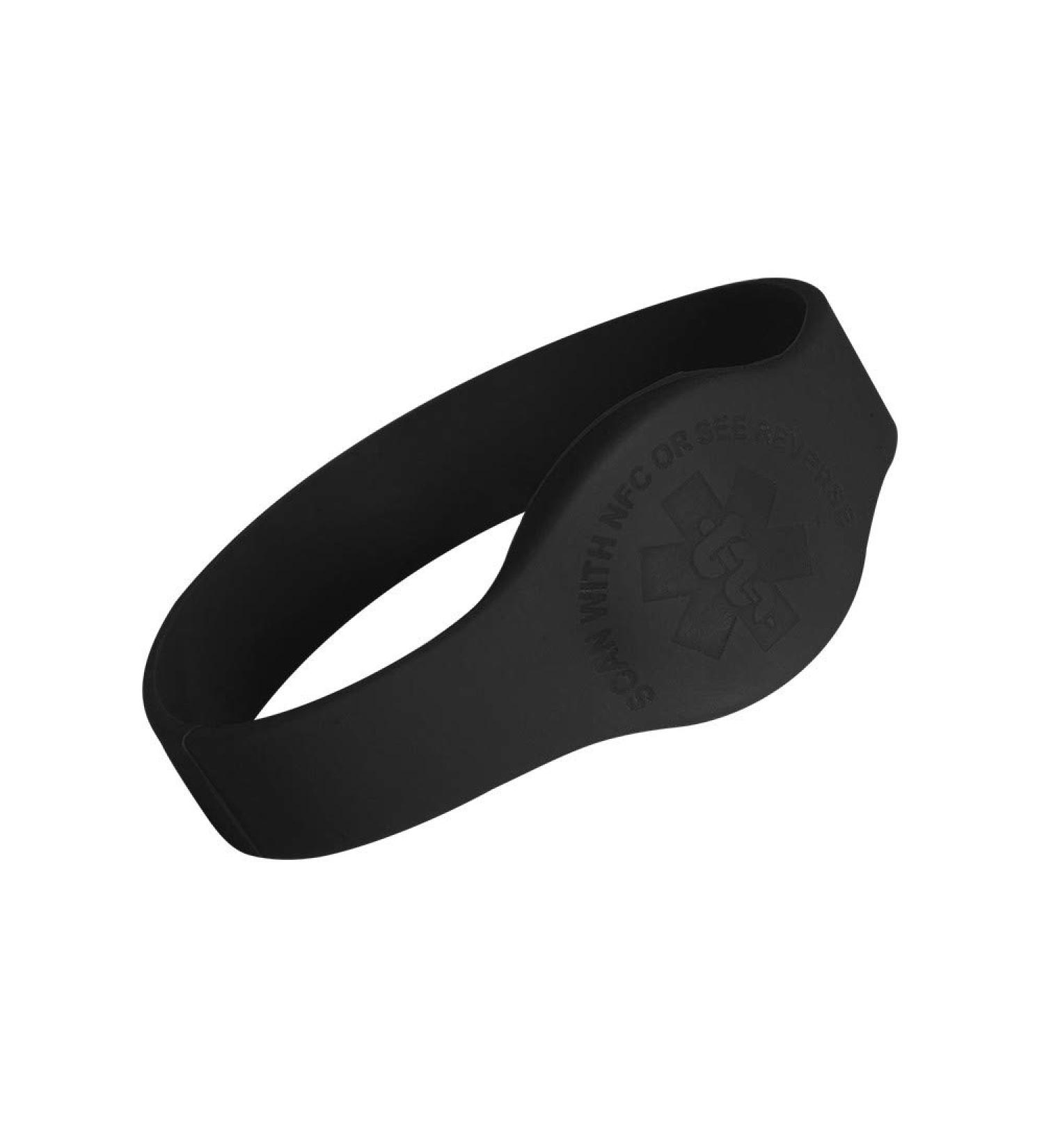 Tap2Tag 189mm Large Black Teardrop Medical Alert Wristband - Stay Safe & Stylish - Buy Online on GoSupps.com