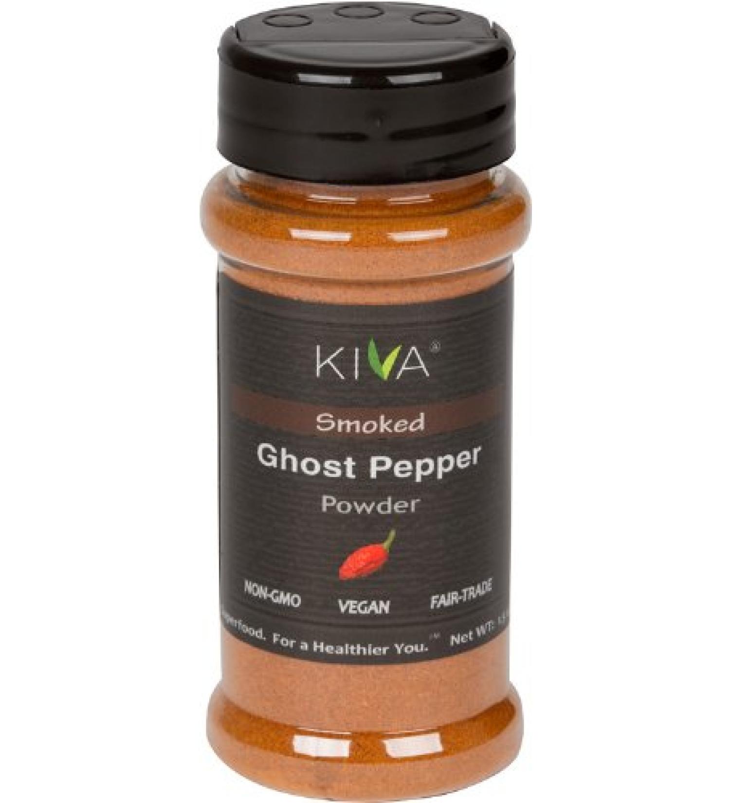 Kiva Gourmet Smoked Ghost Chili Pepper Powder - Non GMO, Vegan, Fair Trade - Buy Online on GoSupps.com