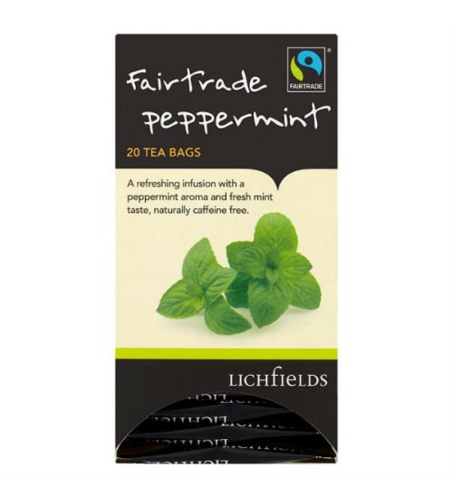 Lichfields Fairtrade Peppermint 20 Tea Bags 30g