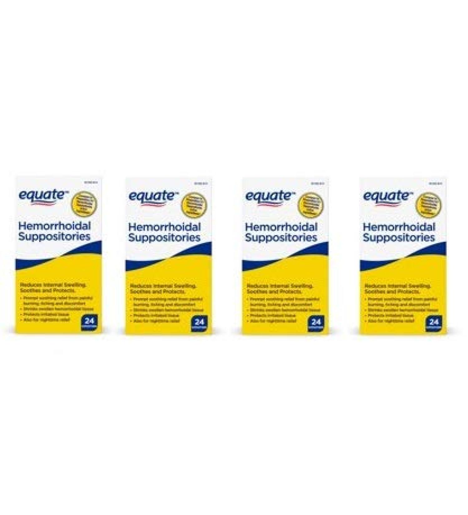 Equate Hemorrhoidal Suppositories 24 Ct by Equate (Pack of 4) - Buy Online on GoSupps.com