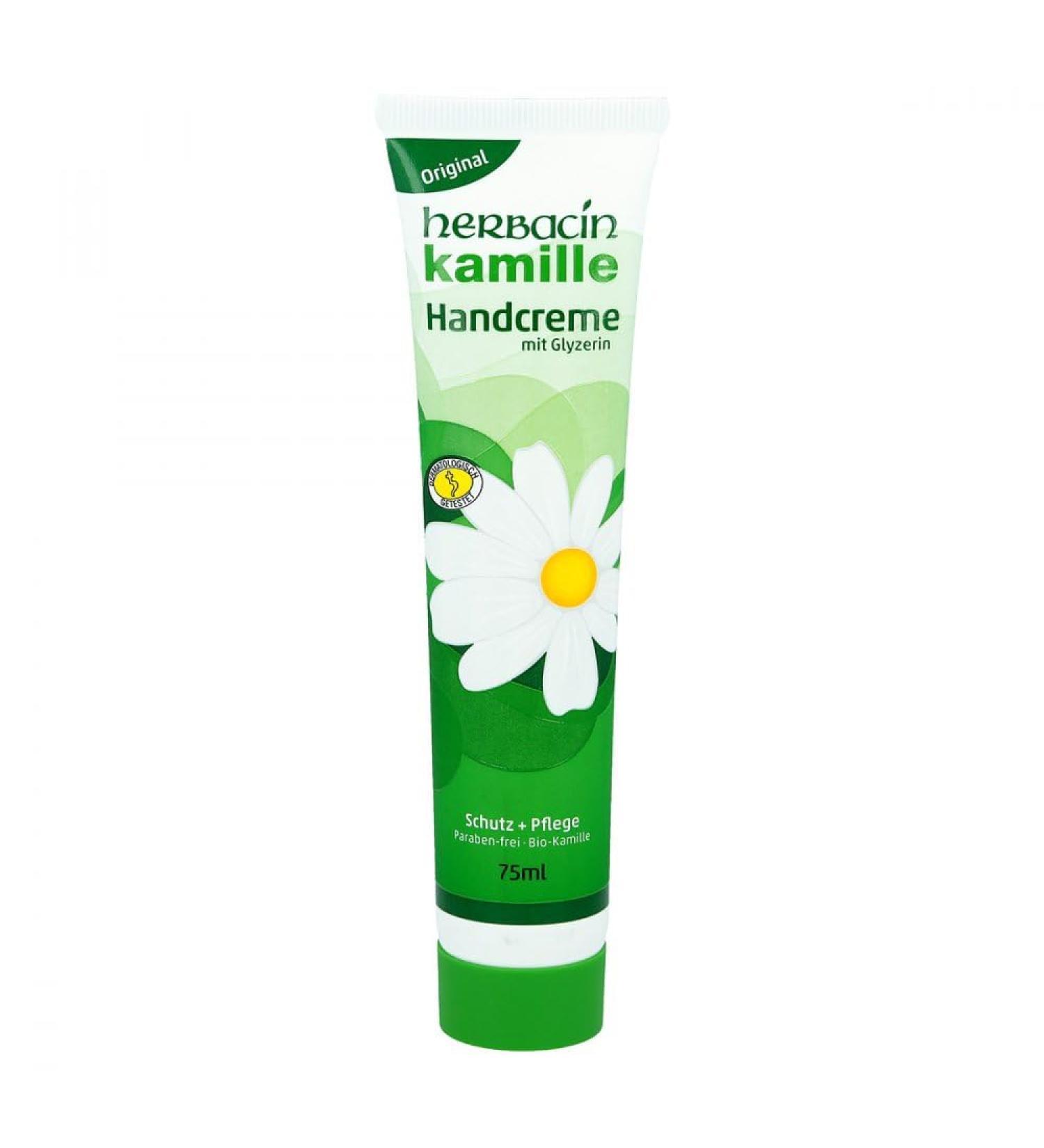 Herbacin Chamomile Hand Cream 75ml - Nourishing & Soothing Moisturizer for Soft Hands - Original Tube - International Shipping Available - Buy Online on GoSupps.com