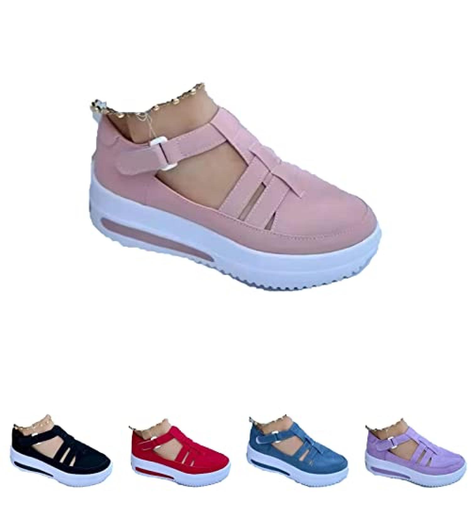 Swezida Women's Orthopedic Arch Support Walking Shoes - Pink - Size 8.5 - Buy Online on GoSupps.com