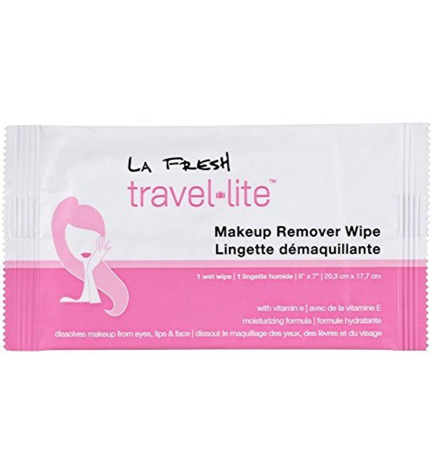 La Fresh Travel Lite (25) Make-Up Remover Wipes Individually Packaged, Large