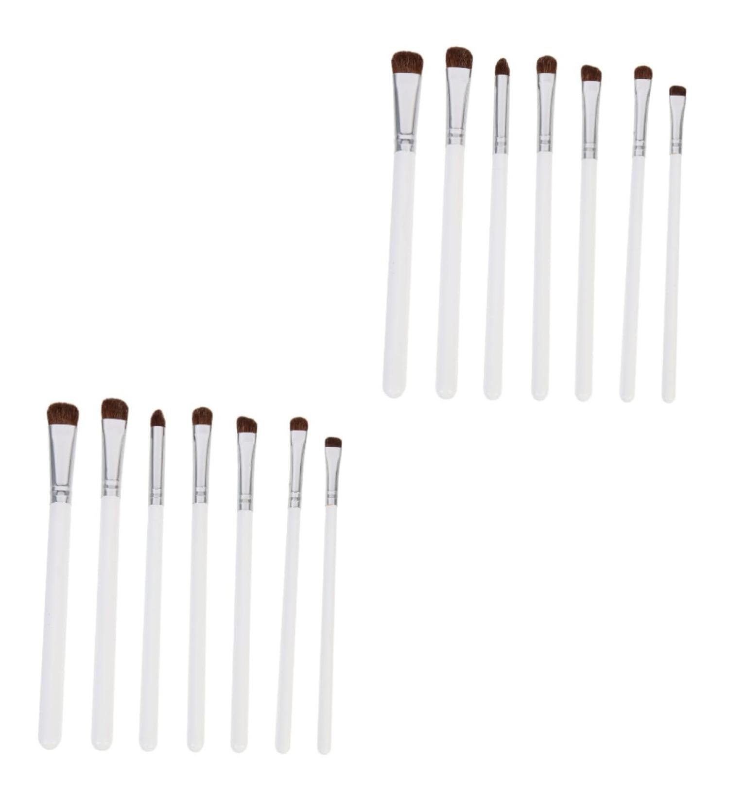 Baluue 14 Pcs Eye Shadow Brush Set Girl Eyeshadow Brush Portable Brush Makeup Eyeshadow Wooden Handle White - Buy Online on GoSupps.com