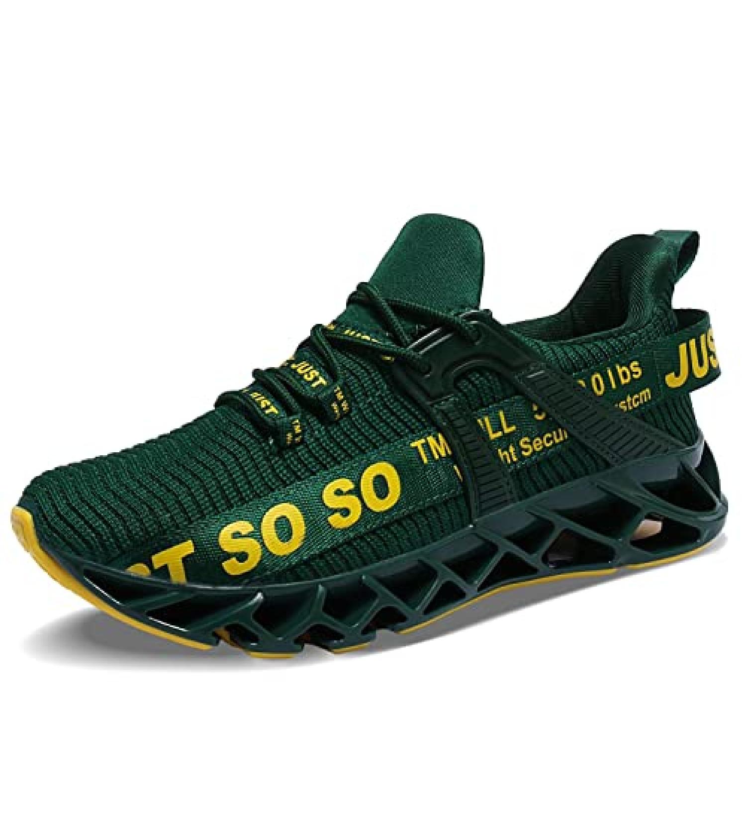 Dark Green Men's Blade Sneakers | Non Slip Running and Walking Shoes - Buy Online on GoSupps.com