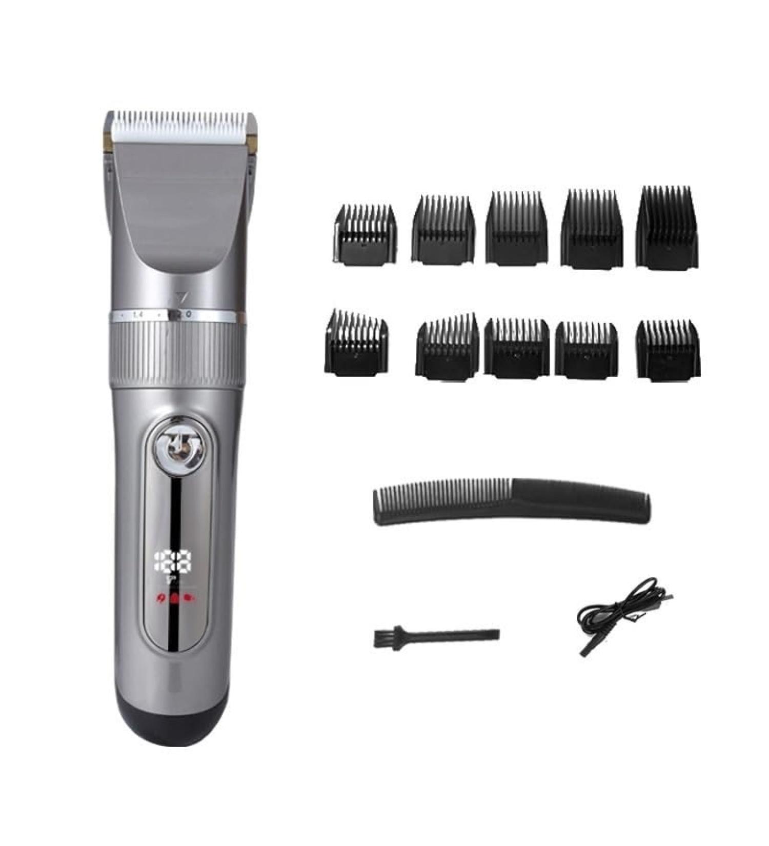 Buy Household Electric Hair Clipper with LCD Display - 18cm Gray | Best International Shipping - Buy Online on GoSupps.com