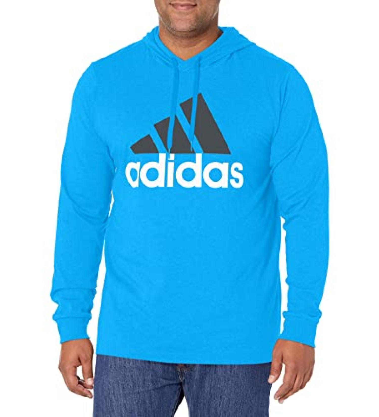 adidas Men's Essentials Logo Hoodie - Small Shock Blue/Black - Buy Online on GoSupps.com