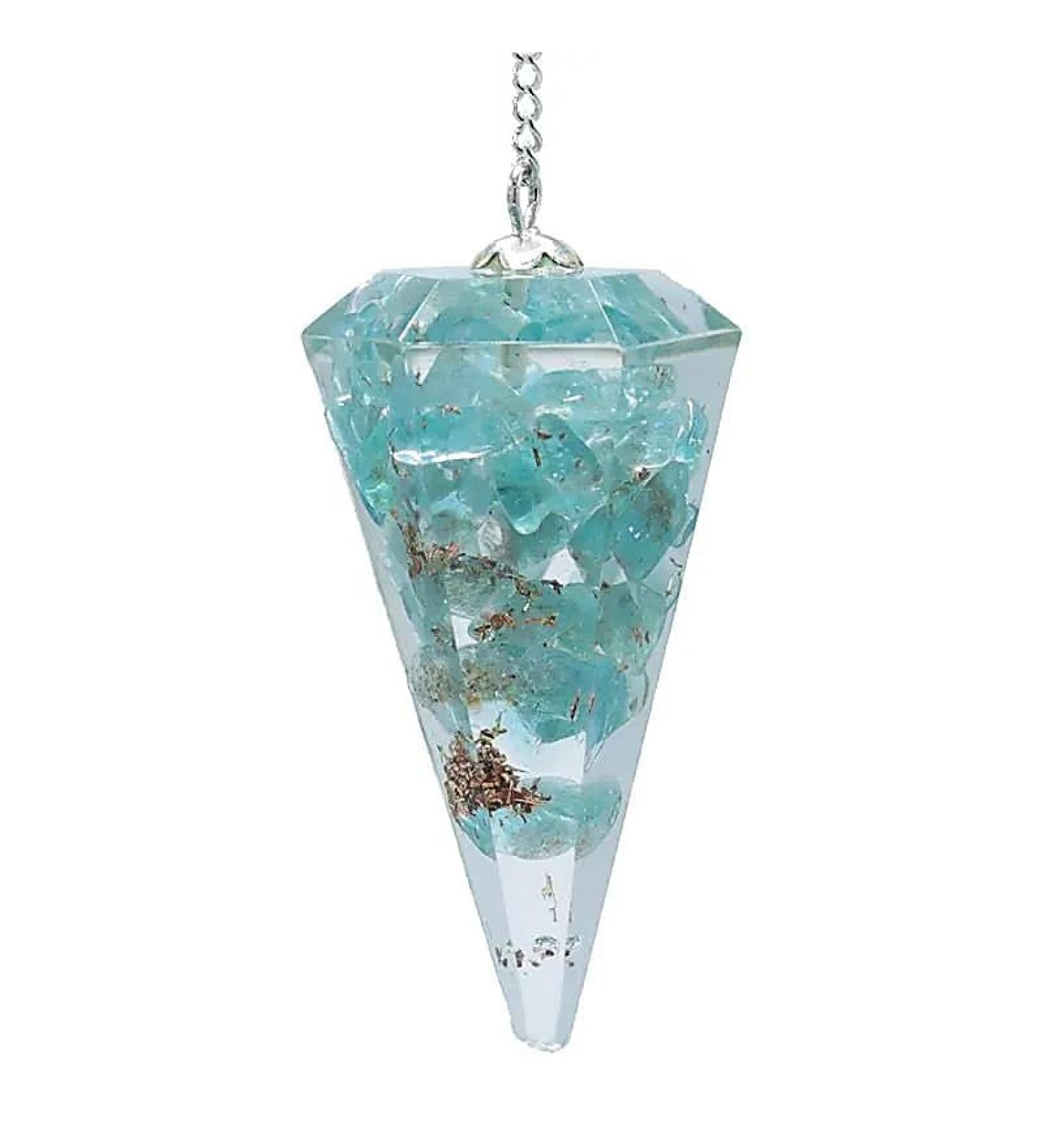 1 Orgone pendulum apatite with facet tapering - 11 g 4 cm Measurement of fine energies Radiesthesia