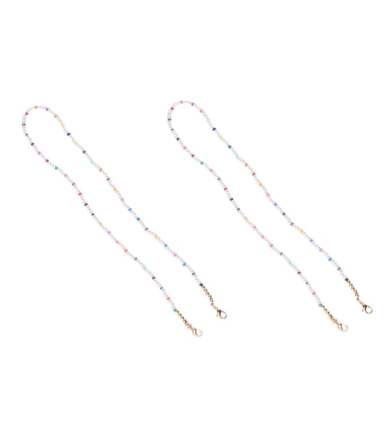 FOMIYES 4-Piece Non-Slip Mask & Glasses Hanging Chain Set | Child Lanyard with Pearl Design Durable Shot Glasses Holder - Buy Online on GoSupps.com